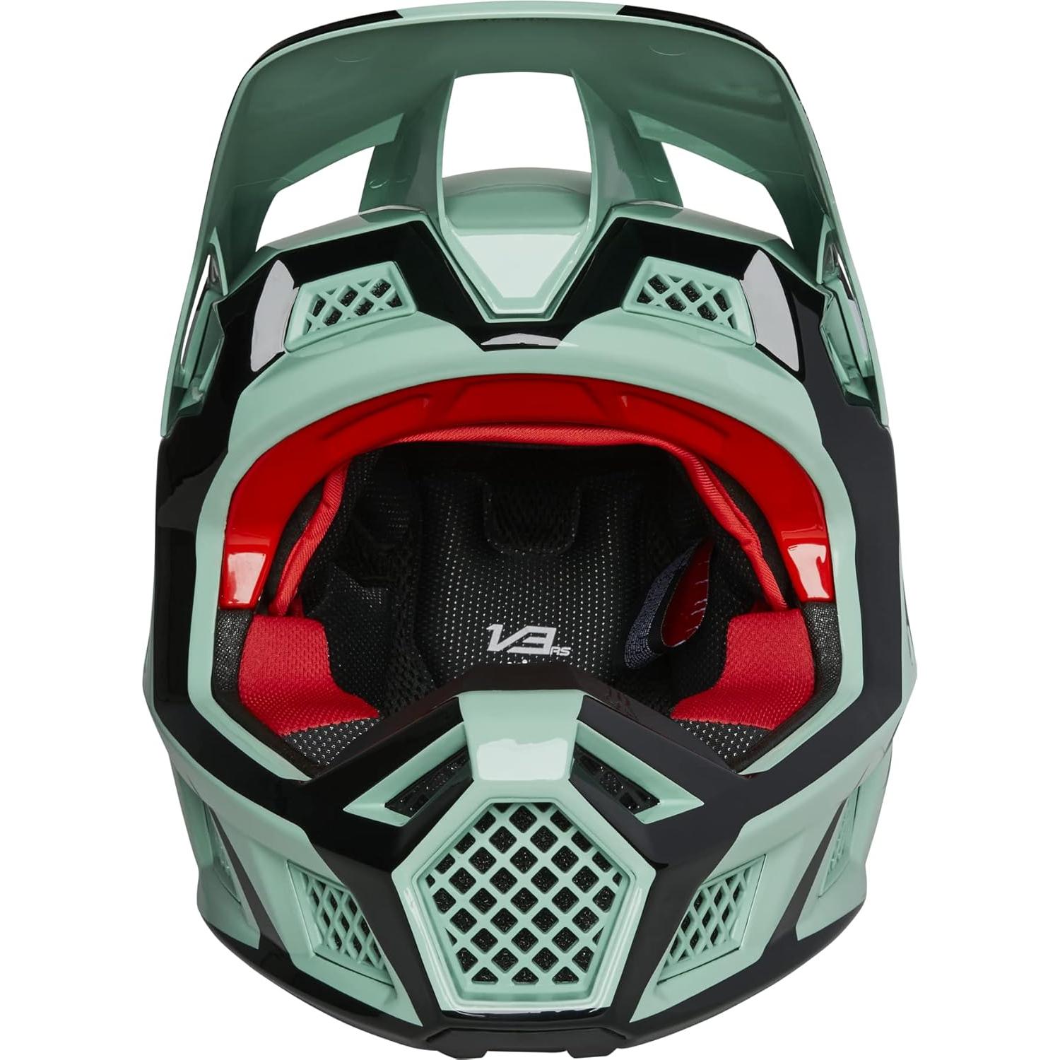 Casco de Motocross Fox Racing V3 RS DVIDE Jade Mediano