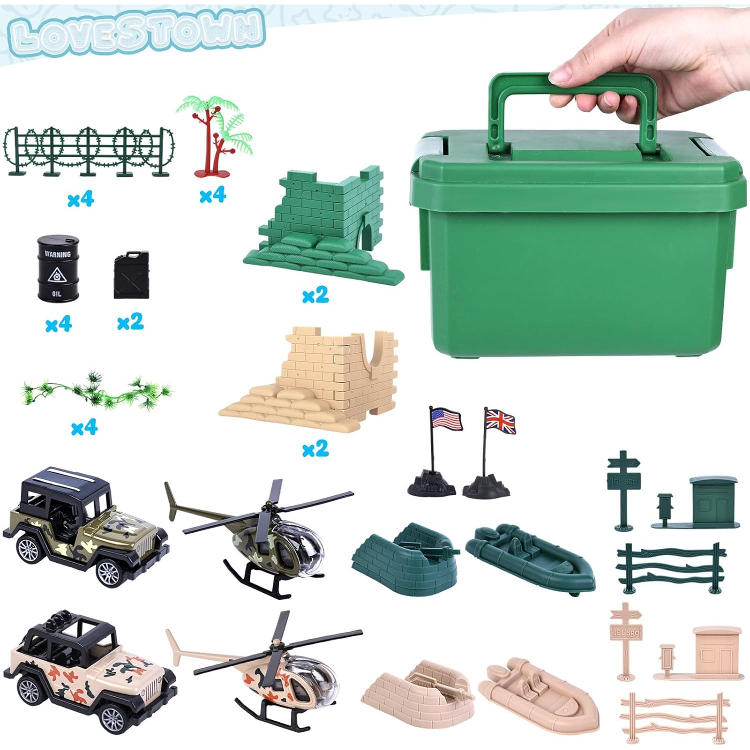 Conjunto de Soldados del Ejército LOVESTOWN 117PCS Juguete Militar