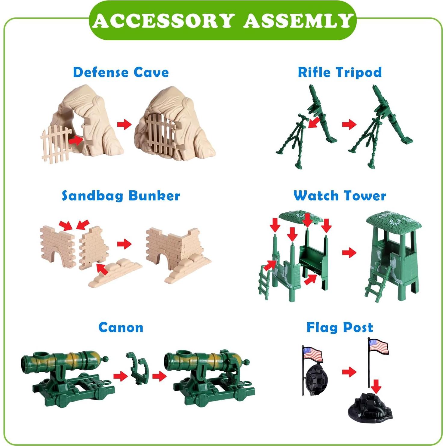 Juego de Juguetes de Base Militar 180 Piezas CHAXUNTEN