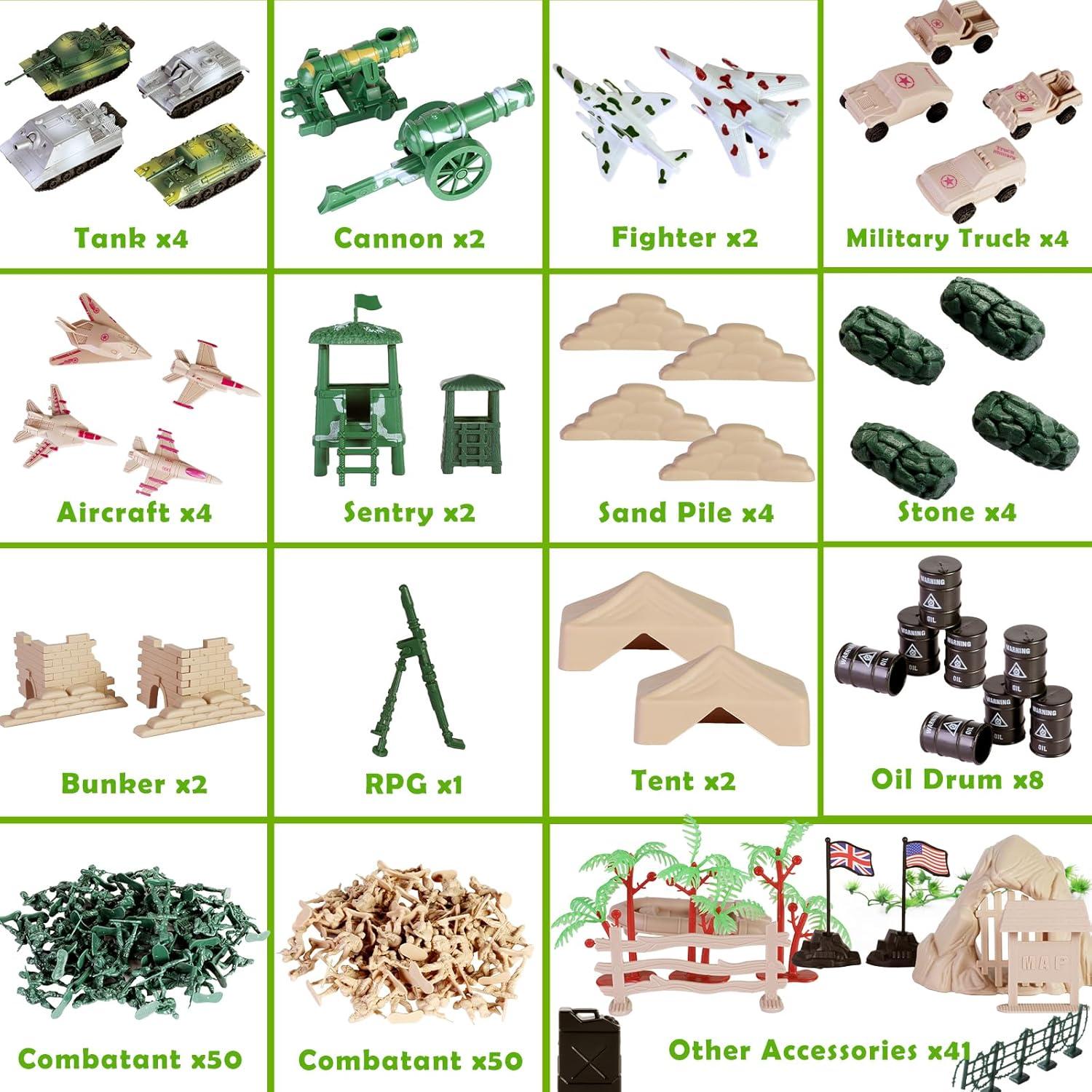Juego de Juguetes de Base Militar 180 Piezas CHAXUNTEN