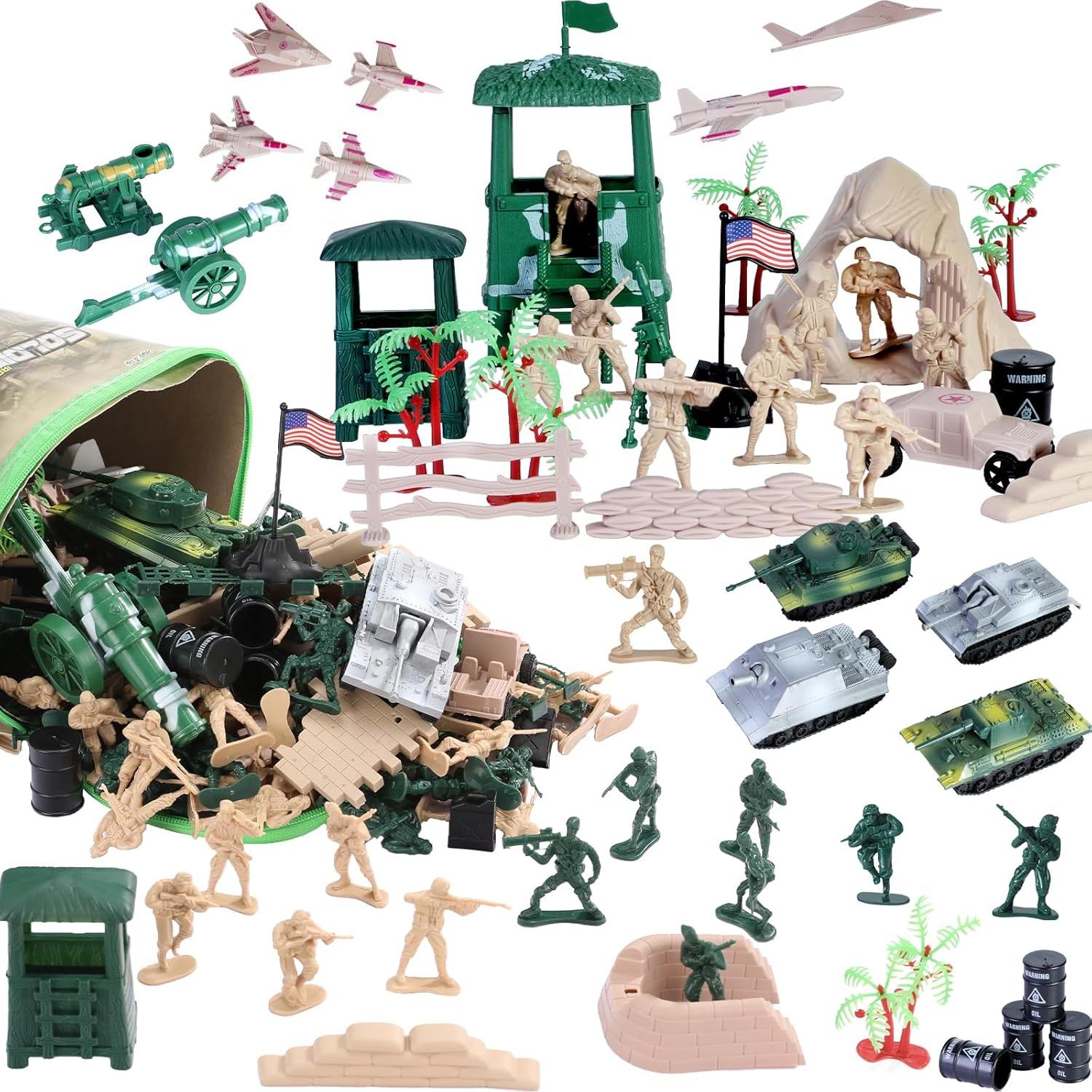 Juego de Juguetes de Base Militar 180 Piezas CHAXUNTEN