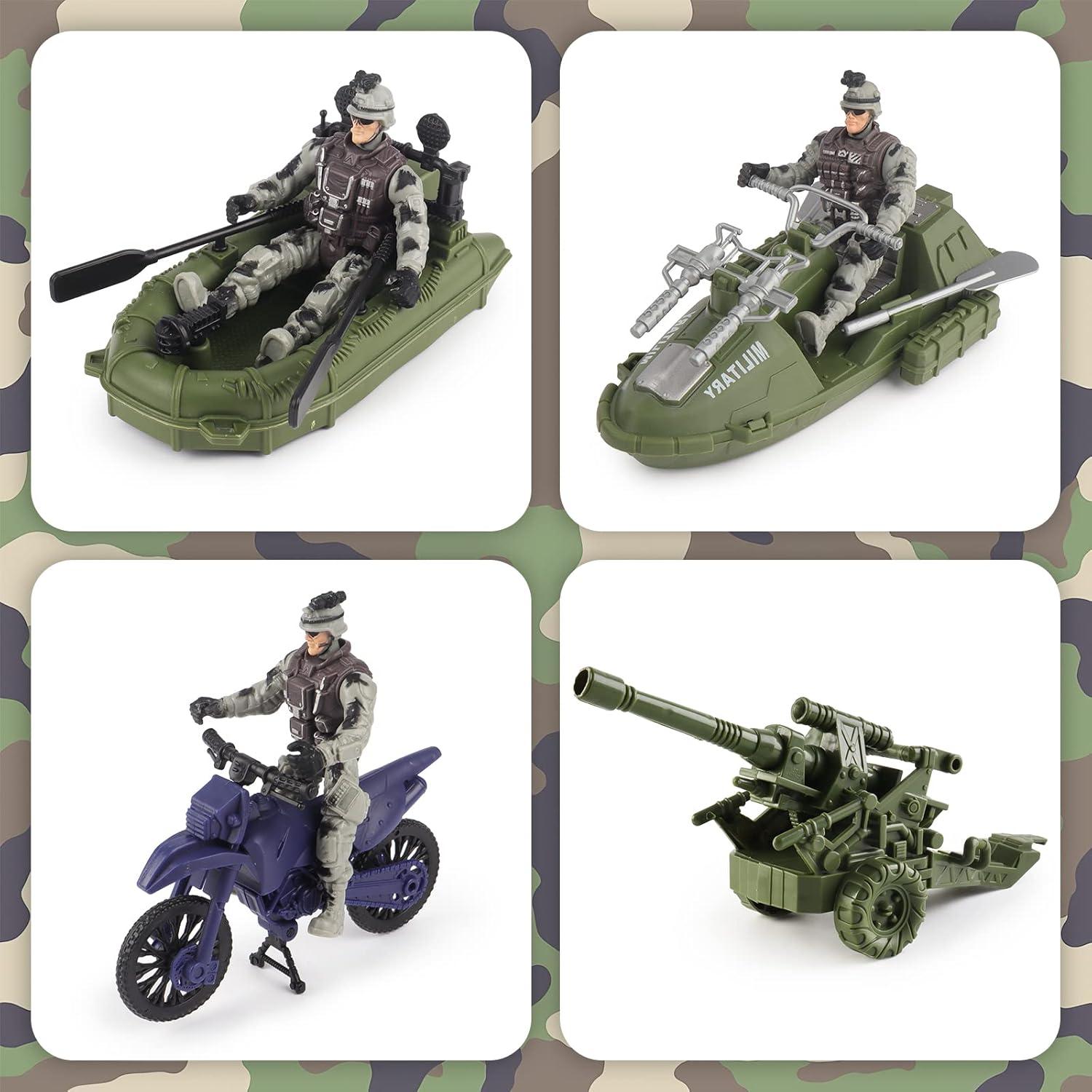 Conjunto de Juguetes Militares deAO con Barco, Tanque y 5 Soldados