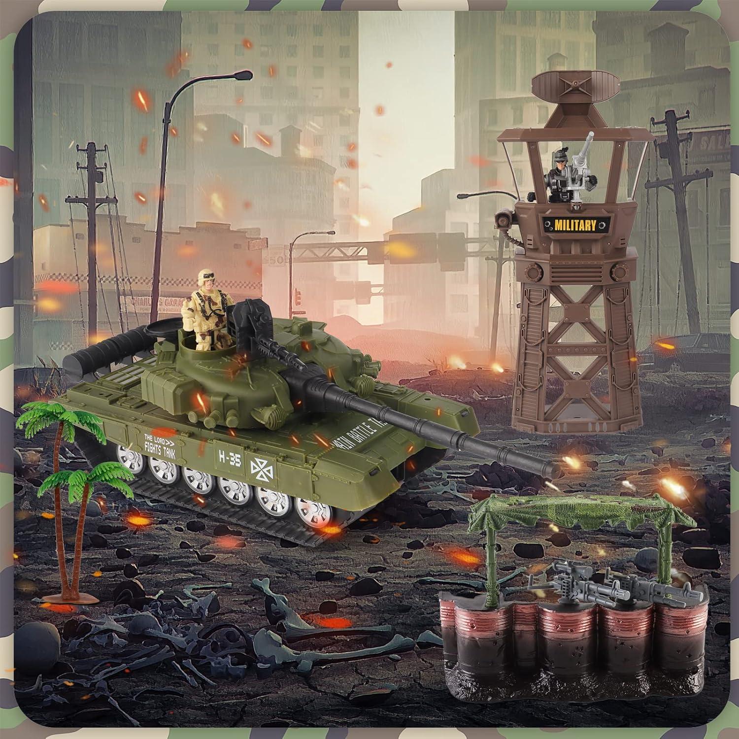 Conjunto de Juguetes Militares deAO con Barco, Tanque y 5 Soldados