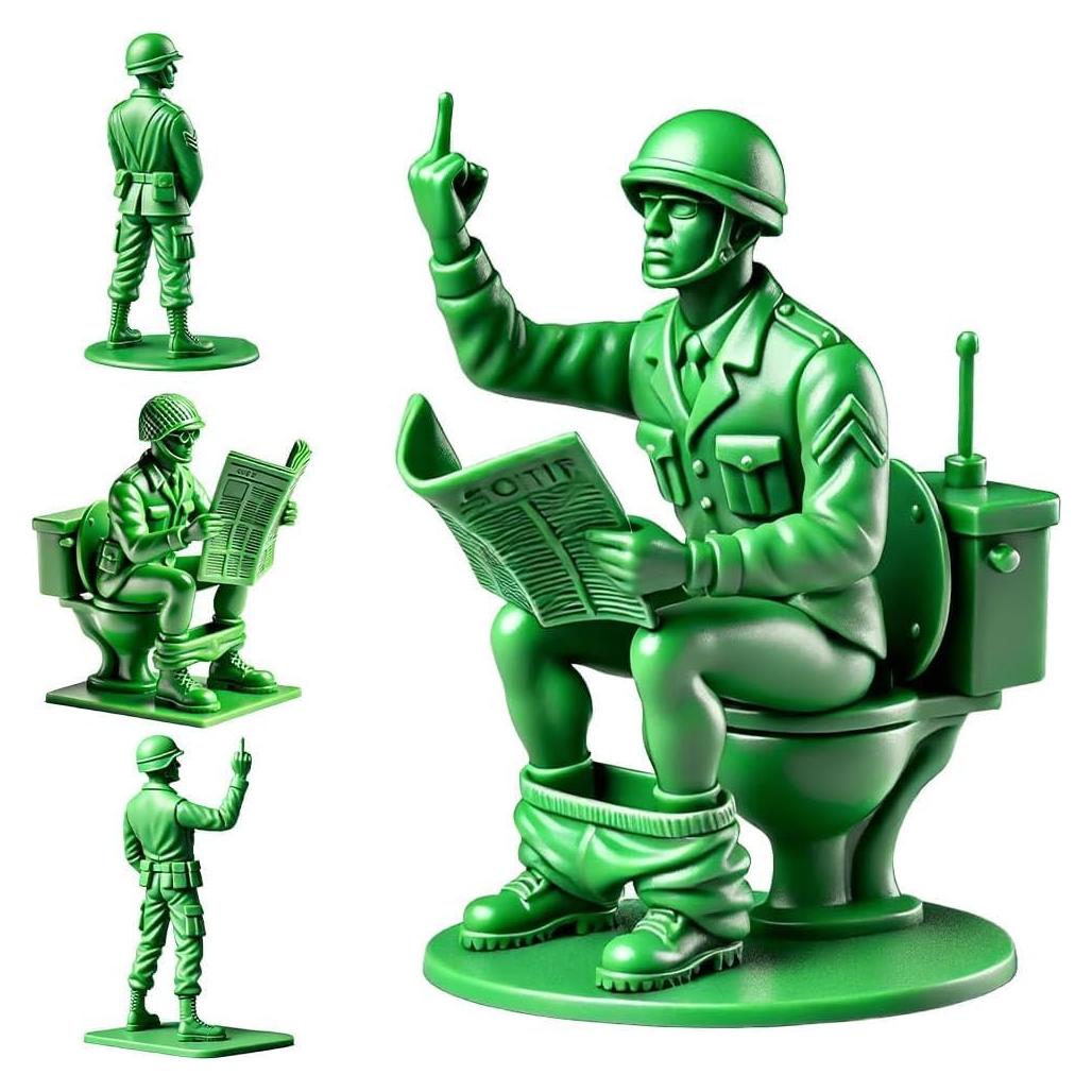 Estatua Soldado Verde Divertido Quisent 8 cm Resina Duradera
