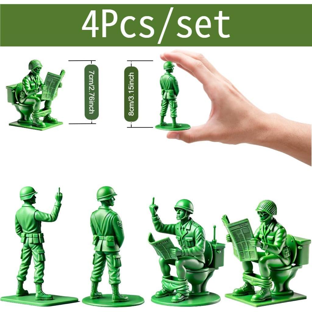 Estatua Soldado Verde Divertido Quisent 8 cm Resina Duradera