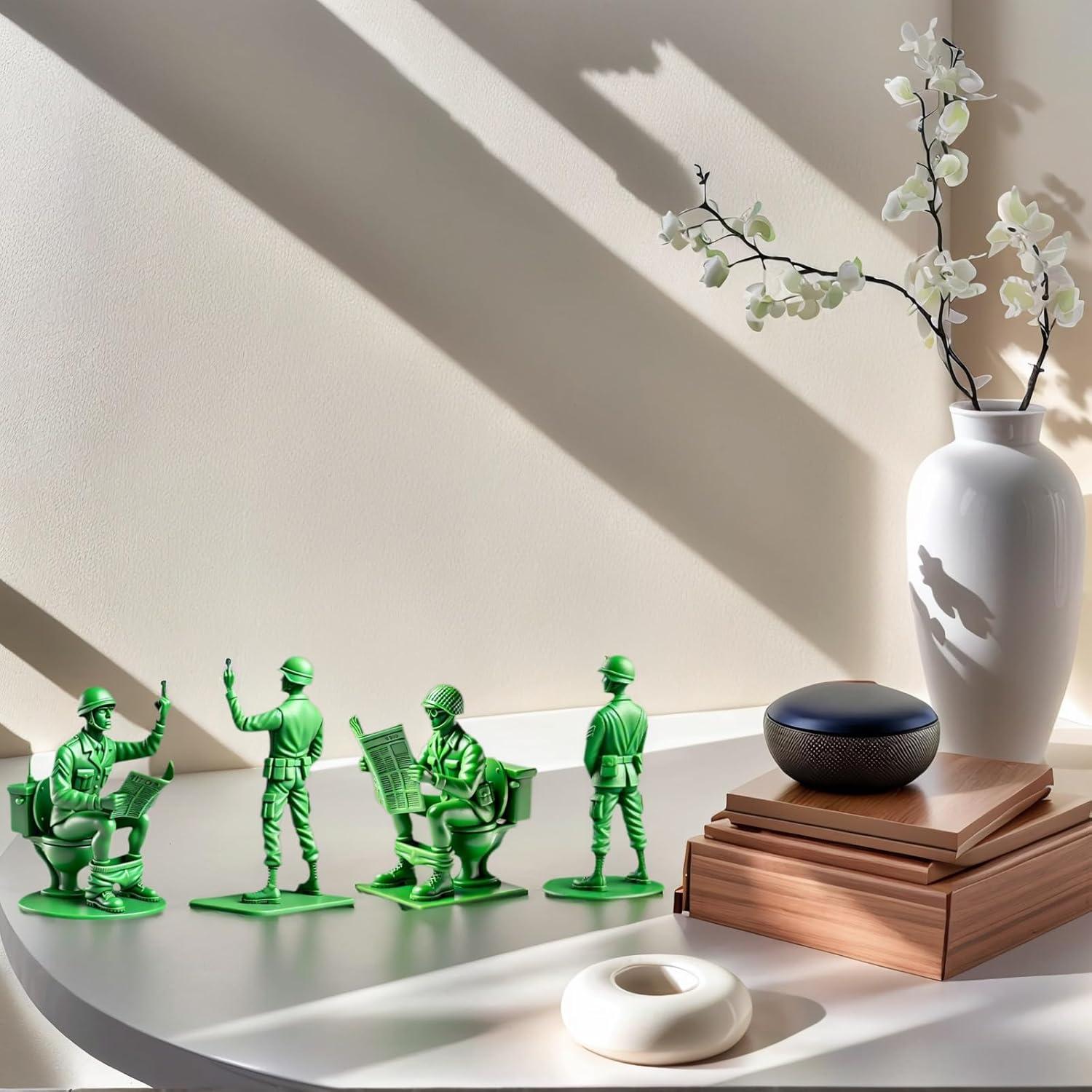 Estatua Soldado Verde Divertido Quisent 8 cm Resina Duradera