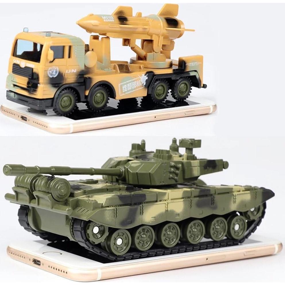 ZUKULIFE Camión de Plataforma con Tanque y Soldados - Juguete Militar