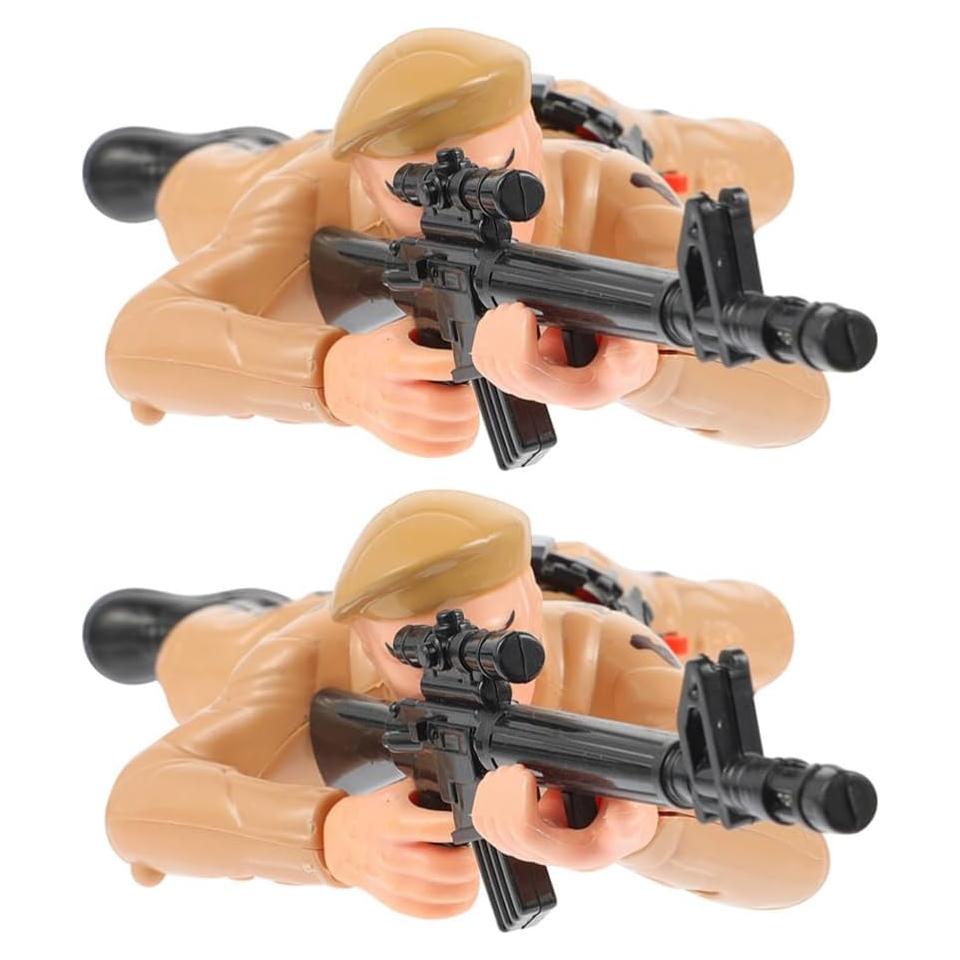 2 Figuras de Soldado Eléctrico Gateador Abaodam 34x14cm