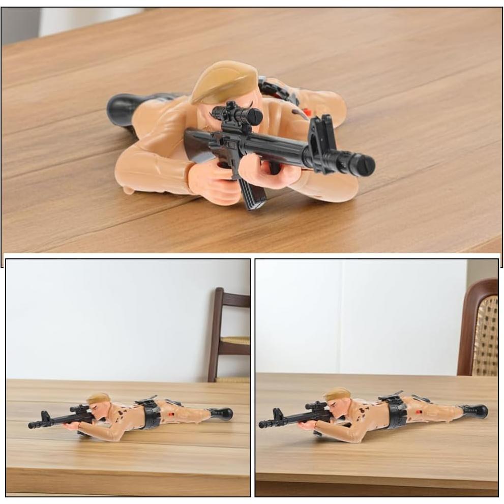 2 Figuras de Soldado Eléctrico Gateador Abaodam 34x14cm