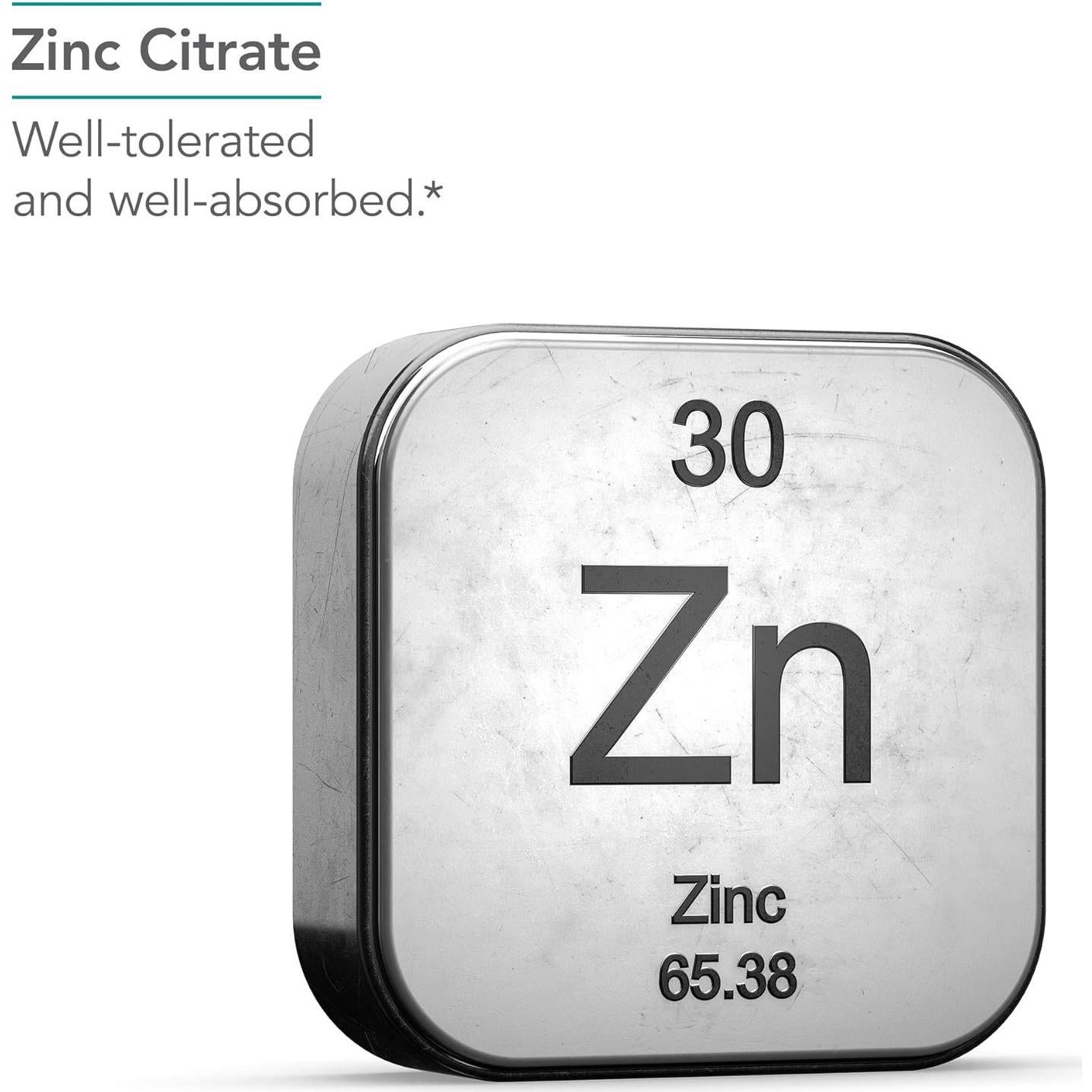 Suplemento de Citrato de Zinc NutriCology 25mg - 60 Cápsulas