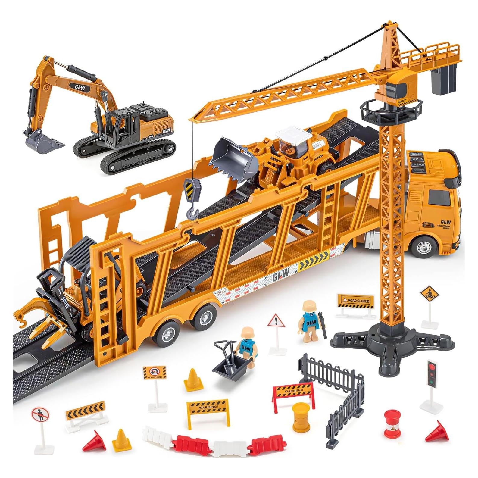 Juego de Camiones de Construcción Shantou 50 Piezas con Luces