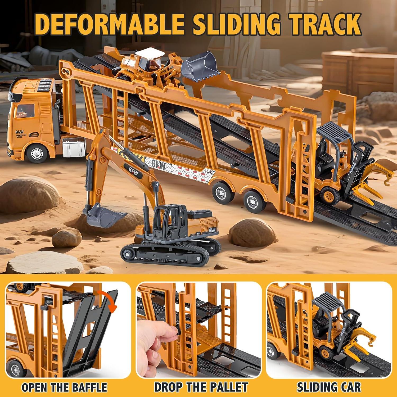 Juego de Camiones de Construcción Shantou 50 Piezas con Luces