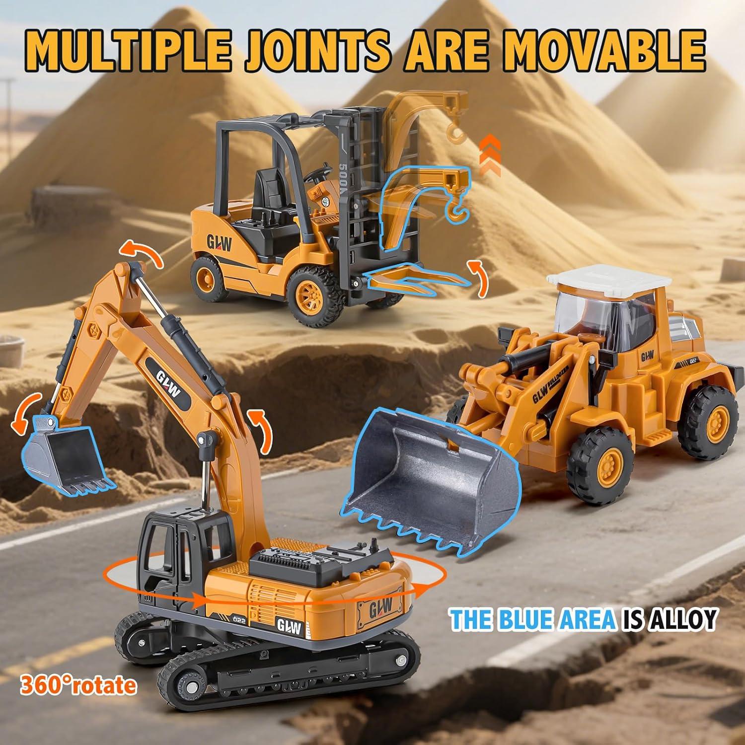 Juego de Camiones de Construcción Shantou 50 Piezas con Luces