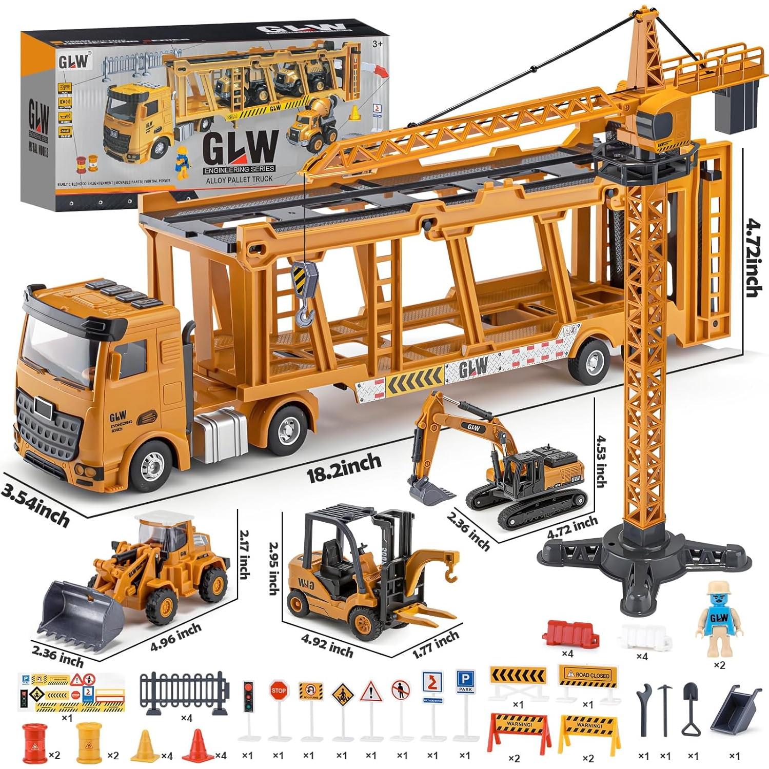 Juego de Camiones de Construcción Shantou 50 Piezas con Luces