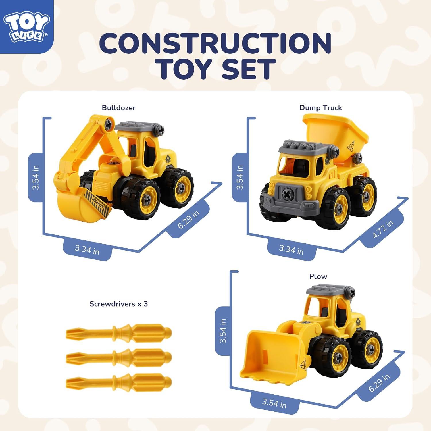 Camiones de Construcción Desarmables Toy Life - 3 a 4 Años