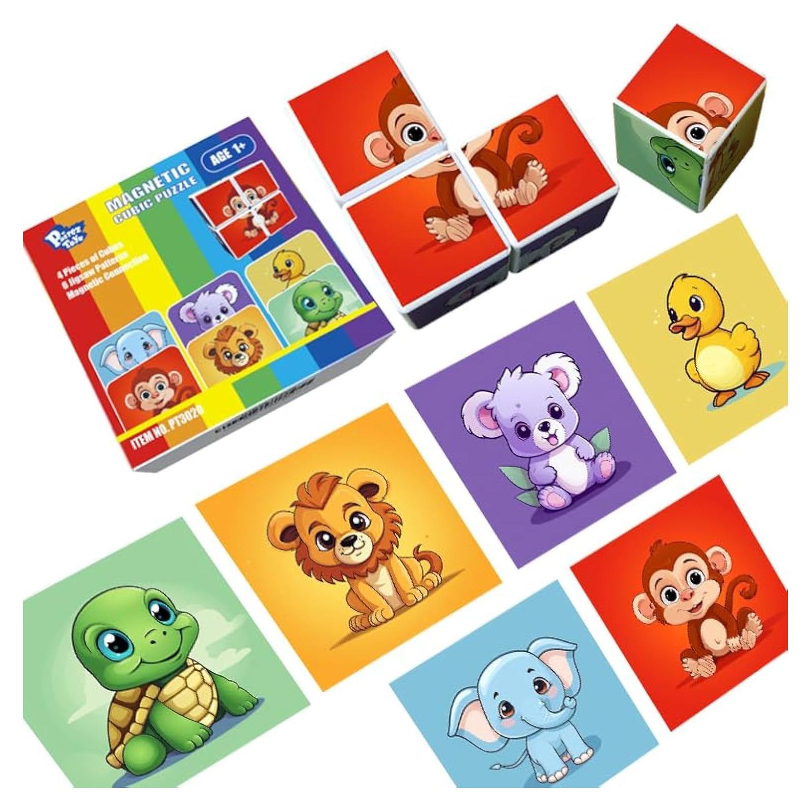 Rompecabezas Magnético 3D Pairez Toys Cubo Animales 4.2cm