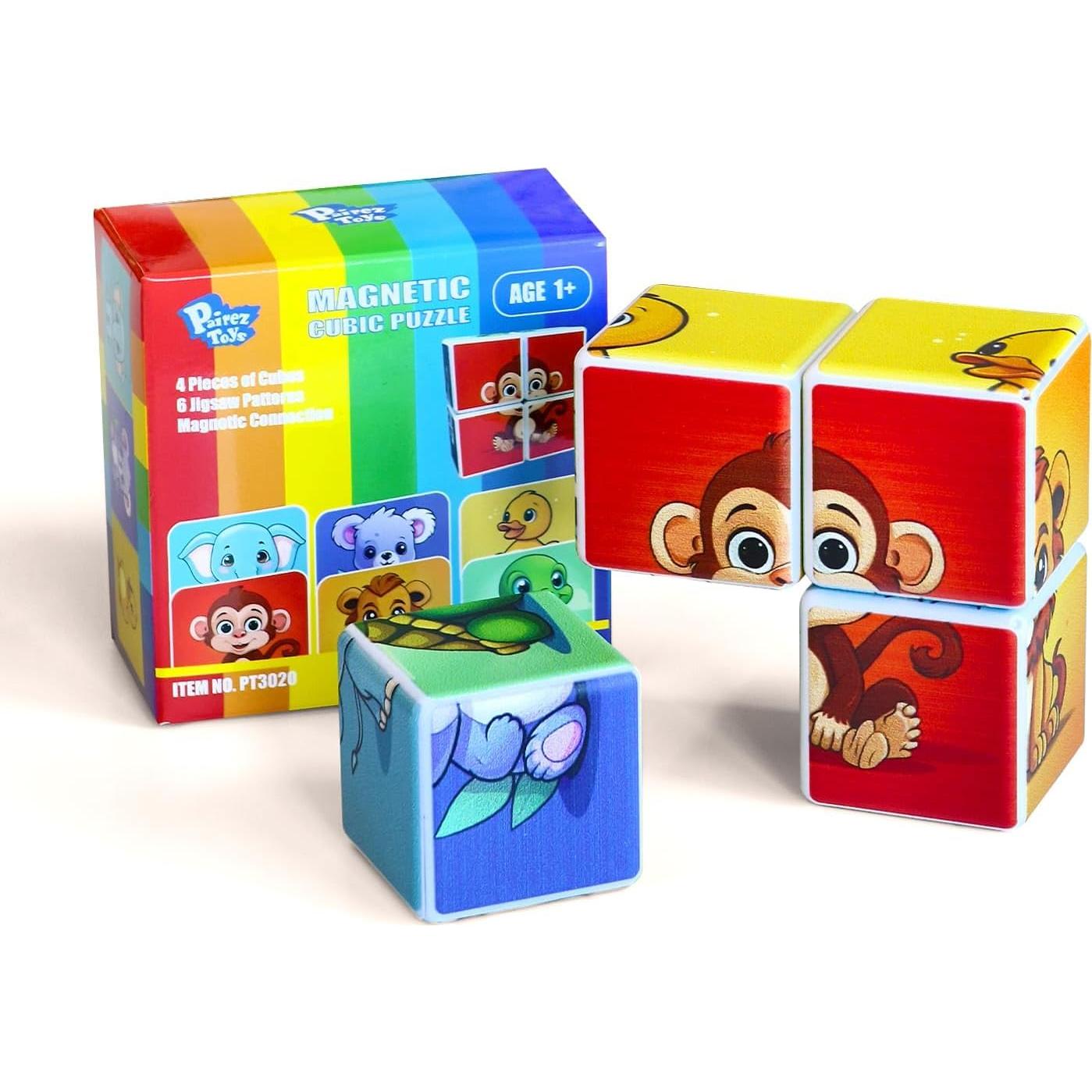 Rompecabezas Magnético 3D Pairez Toys Cubo Animales 4.2cm