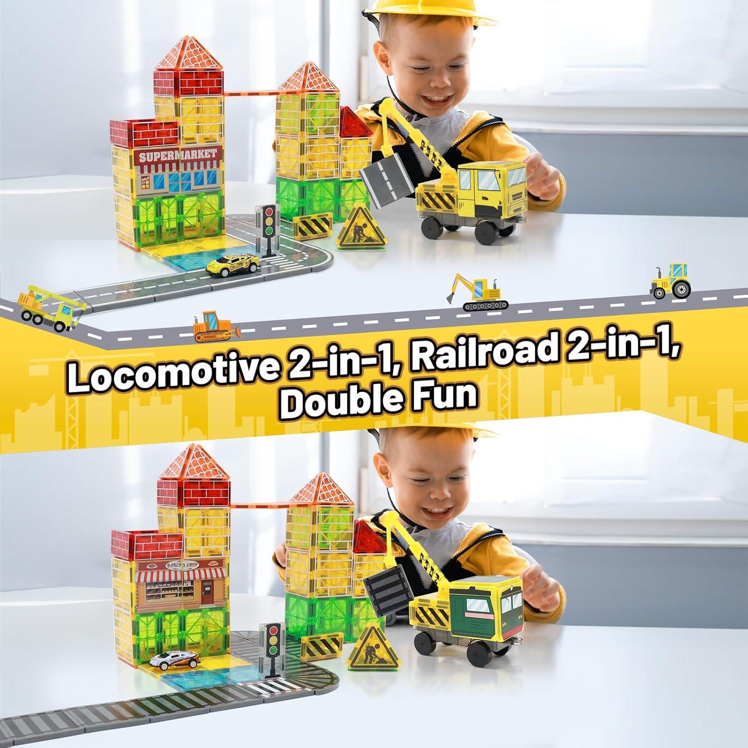 Set de 70 Piezas de Azulejos Magnéticos LionFuny para Niños