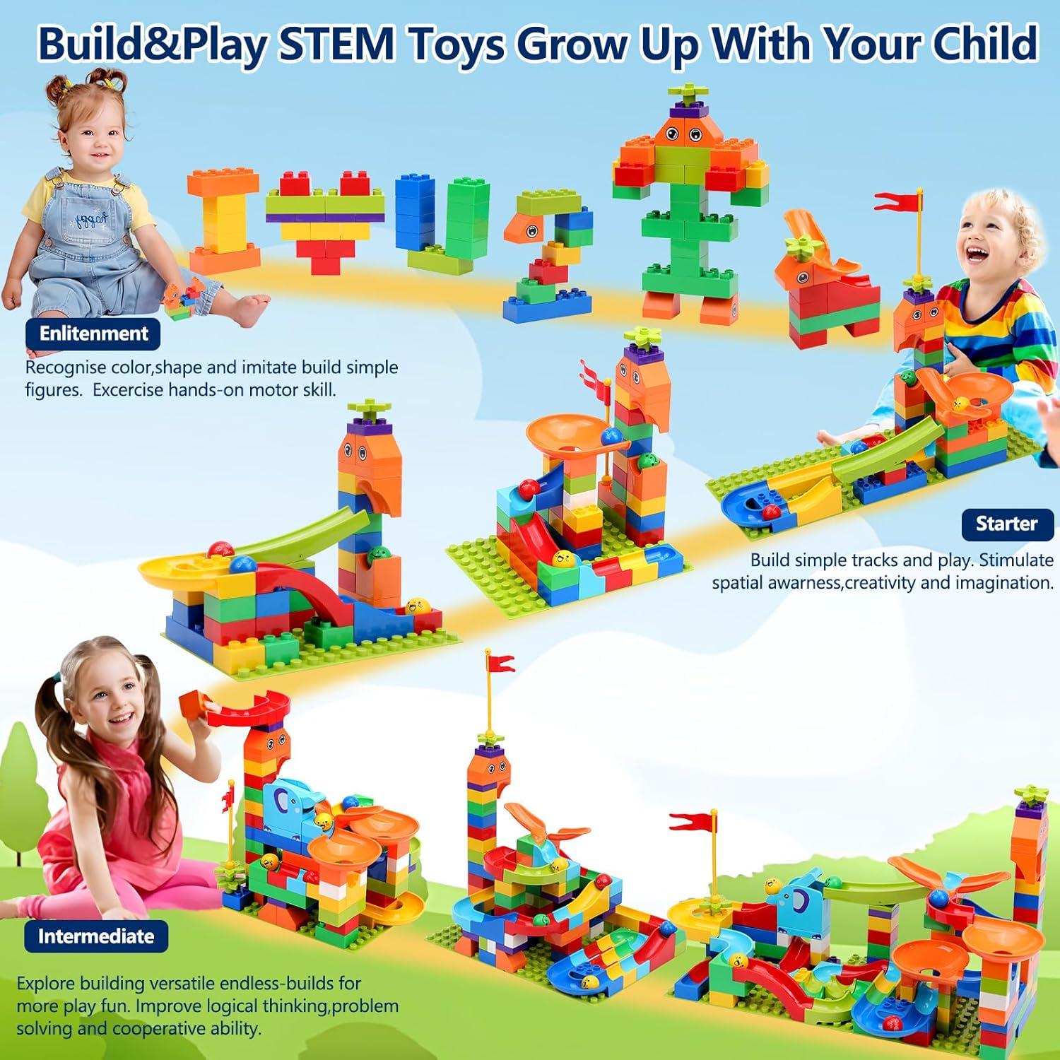 Bloques de Construcción Carrera de Canicas COUOMOXA 130 Pcs