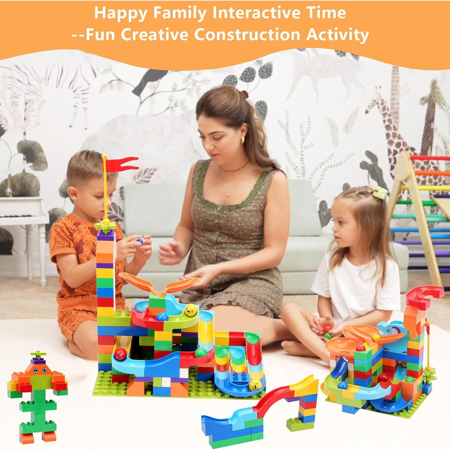 Bloques de Construcción Carrera de Canicas COUOMOXA 130 Pcs