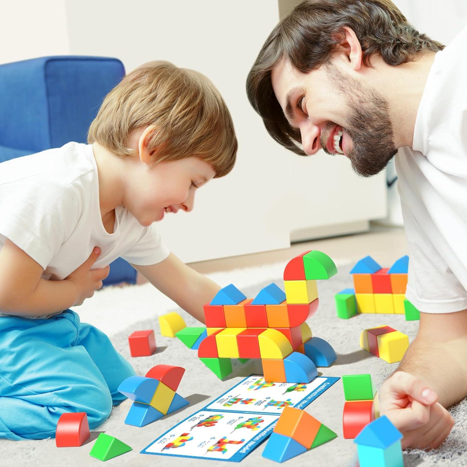 Bloques Magnéticos Veneibe 48 PCS Juguetes Educativos 3D