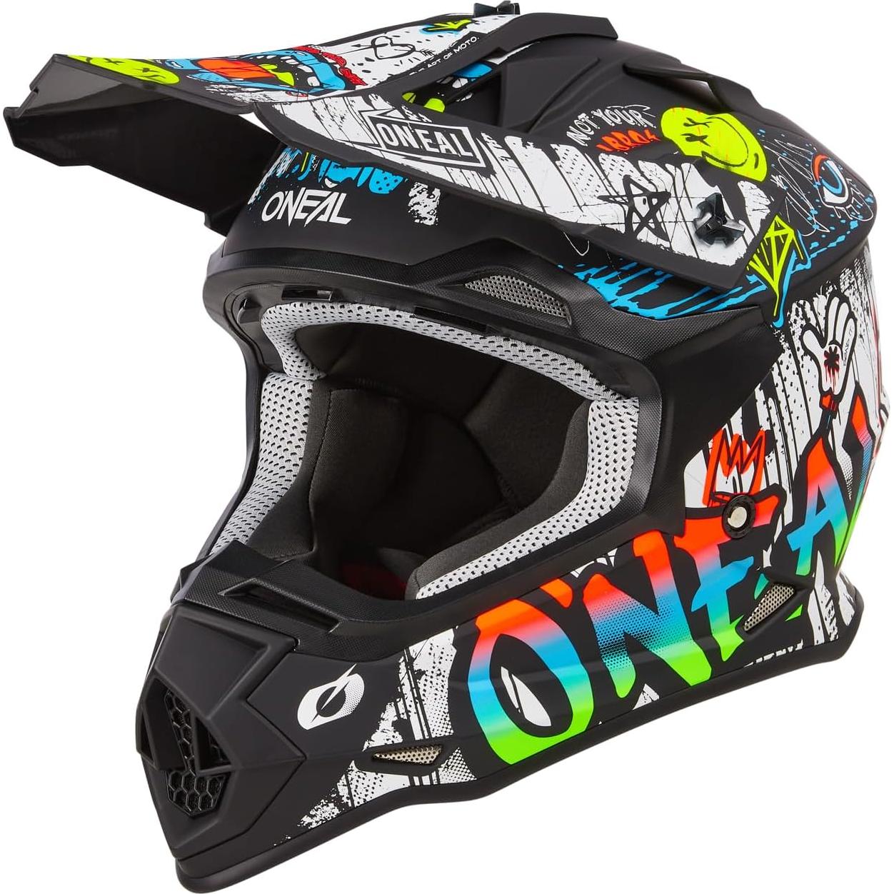 Casco O'Neal 2SRS Adulto Rancid Negro/Blanco