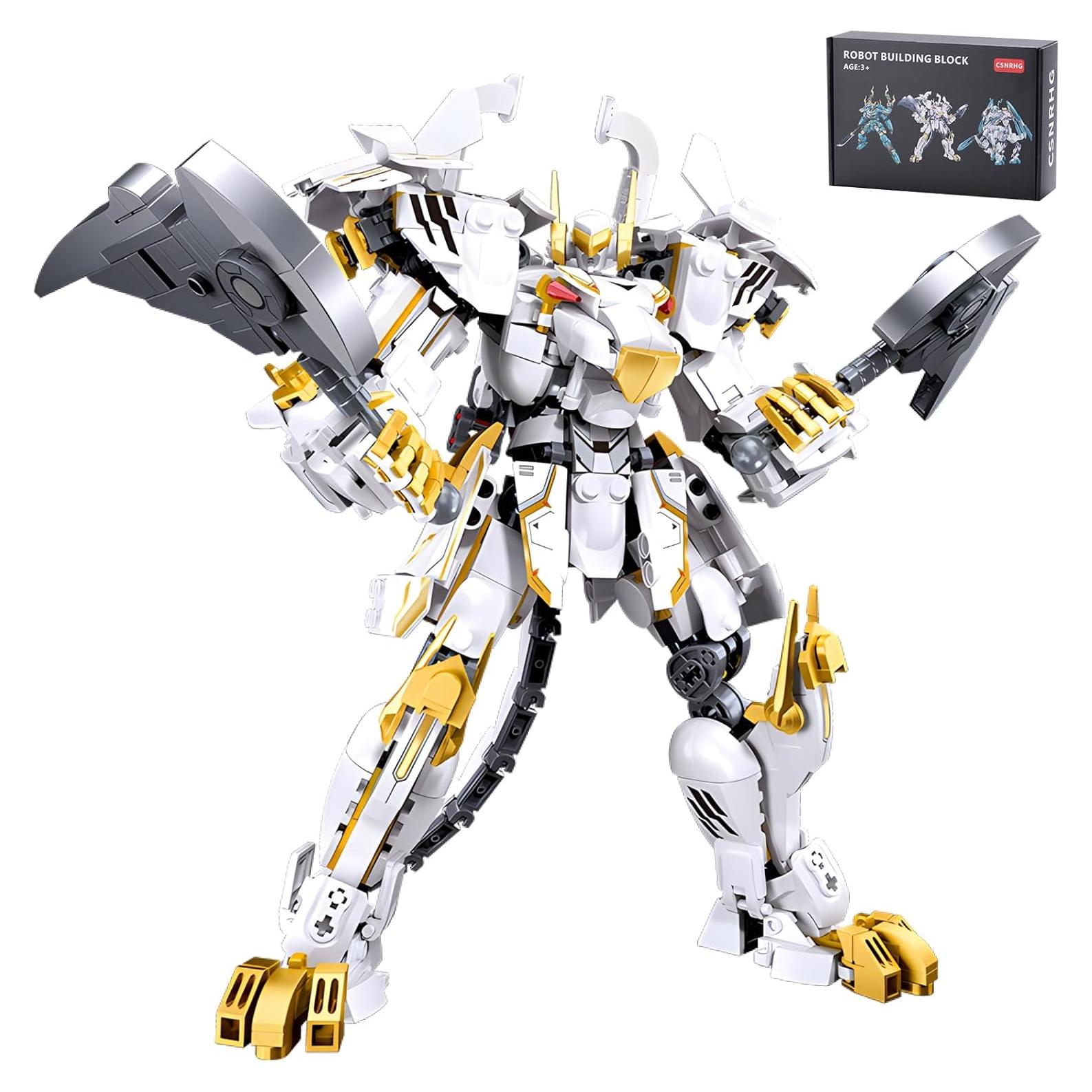 Robot Samurai Tigre Blanco CSNRHG 679 Piezas Juguete de Construcción