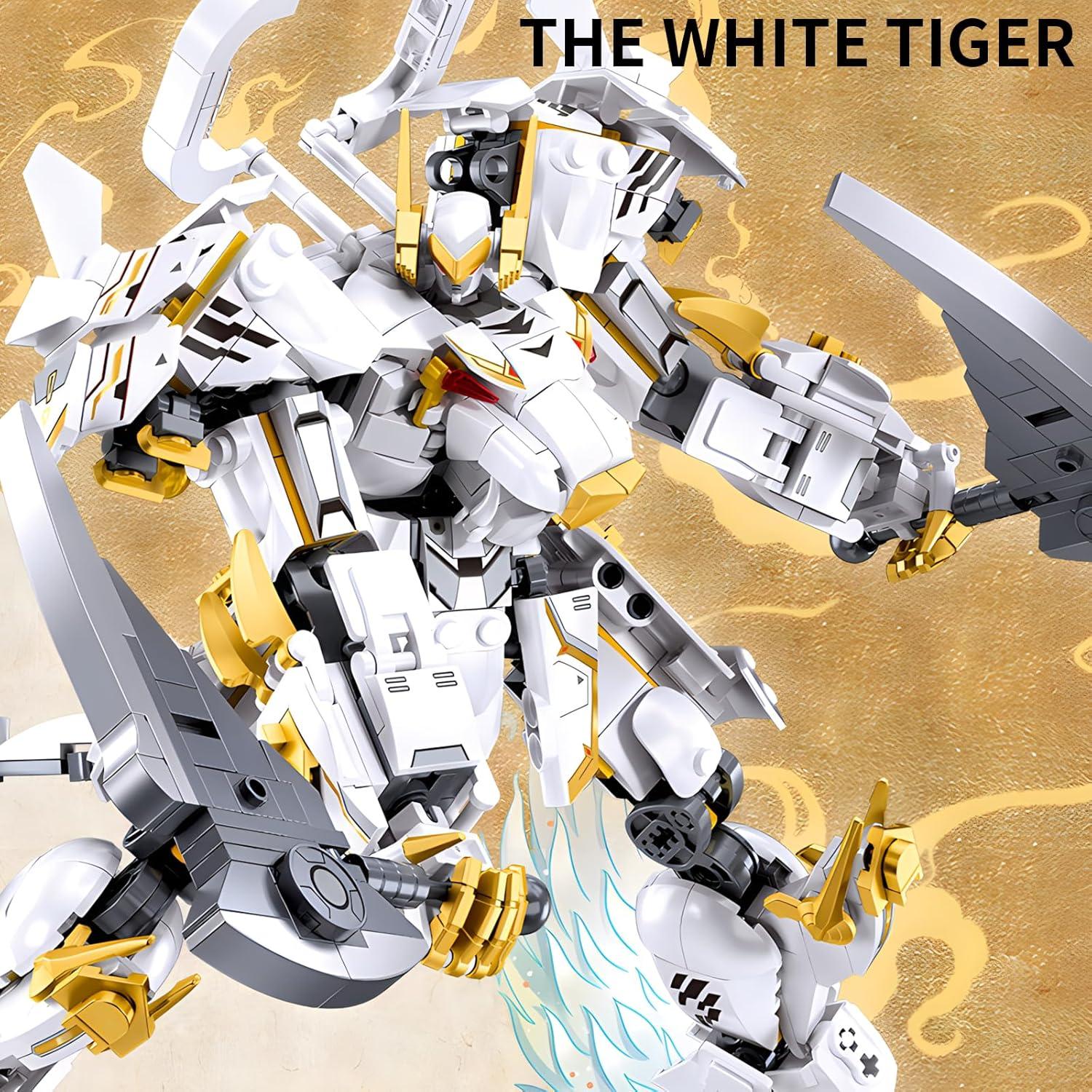 Robot Samurai Tigre Blanco CSNRHG 679 Piezas Juguete de Construcción