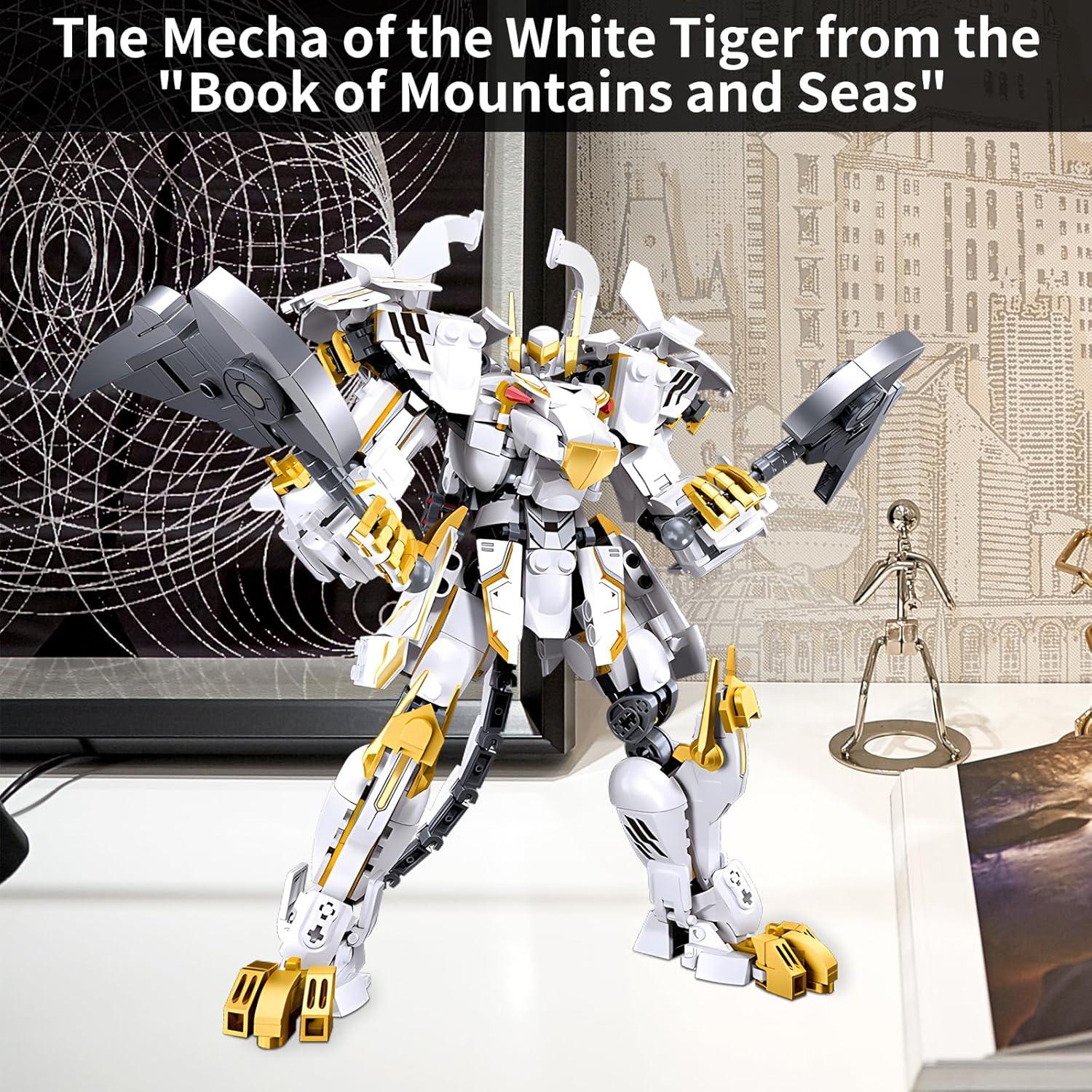 Robot Samurai Tigre Blanco CSNRHG 679 Piezas Juguete de Construcción