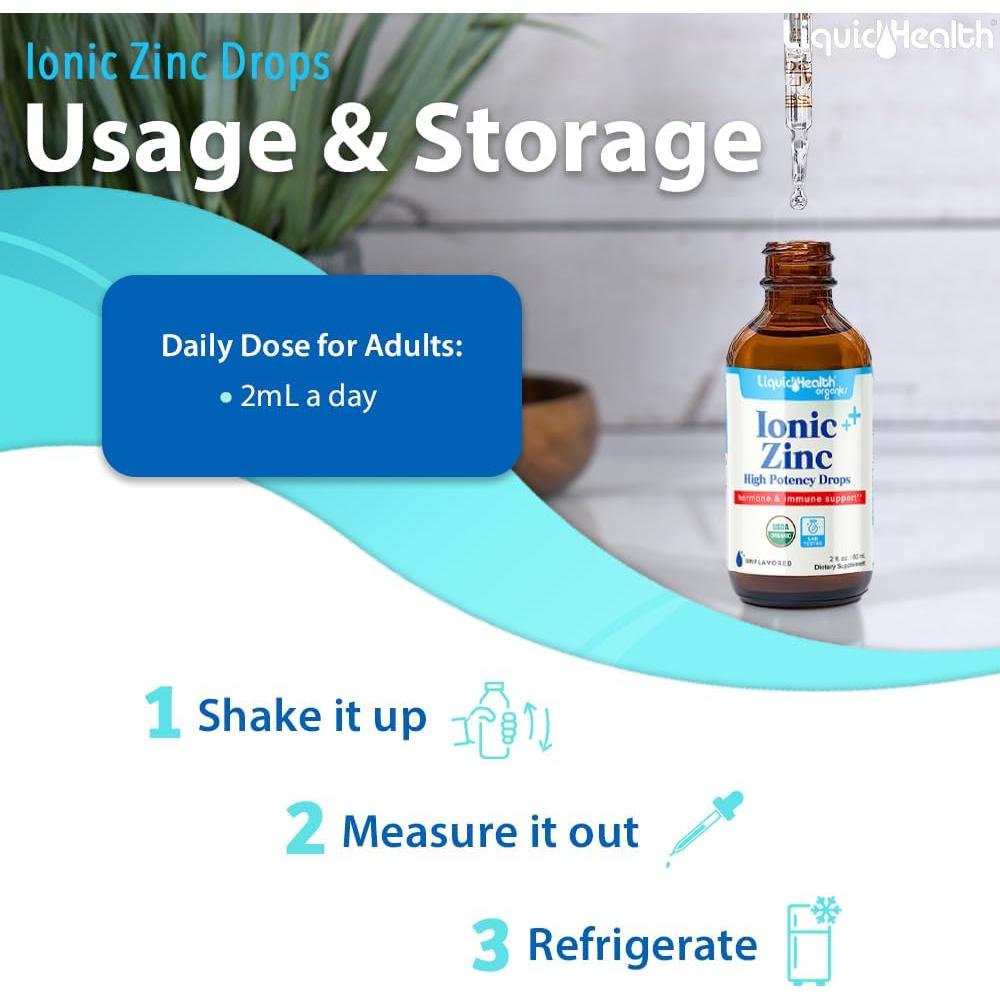 Gotas de Zinc Iónico Liquid Health 59 ml - Suplemento Orgánico