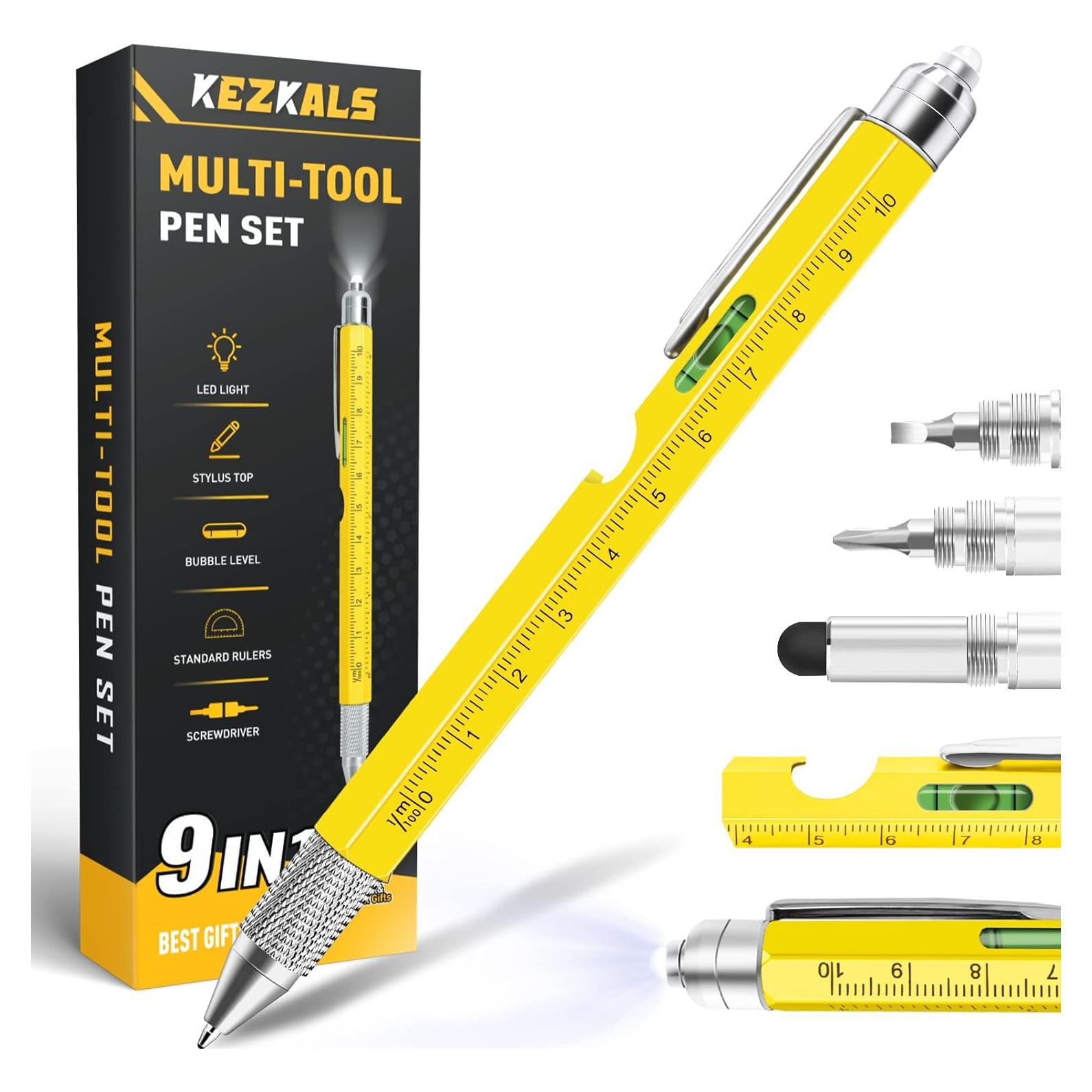 Bolígrafo Multiherramienta 9 en 1 KEZKALS Amarillo