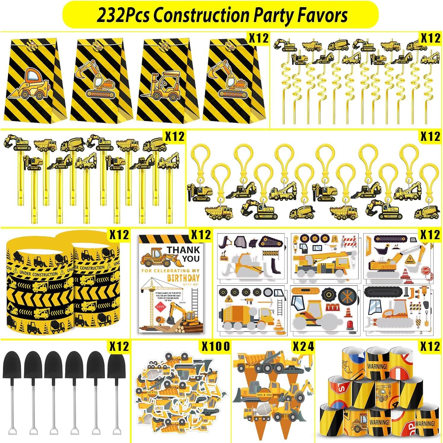 Suministros de Fiesta de Cumpleaños de Construcción 232pcs PLOUGVI
