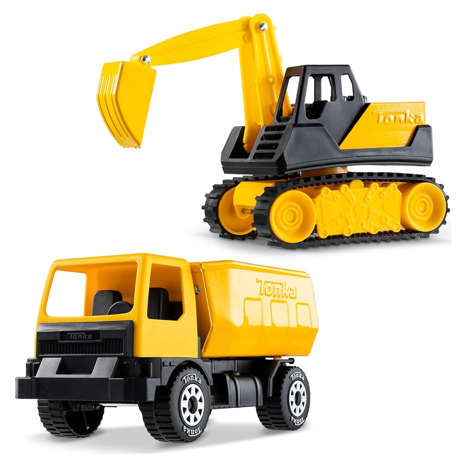Tonka Camión Volquete y Excavadora - Paquete de 2 Acero