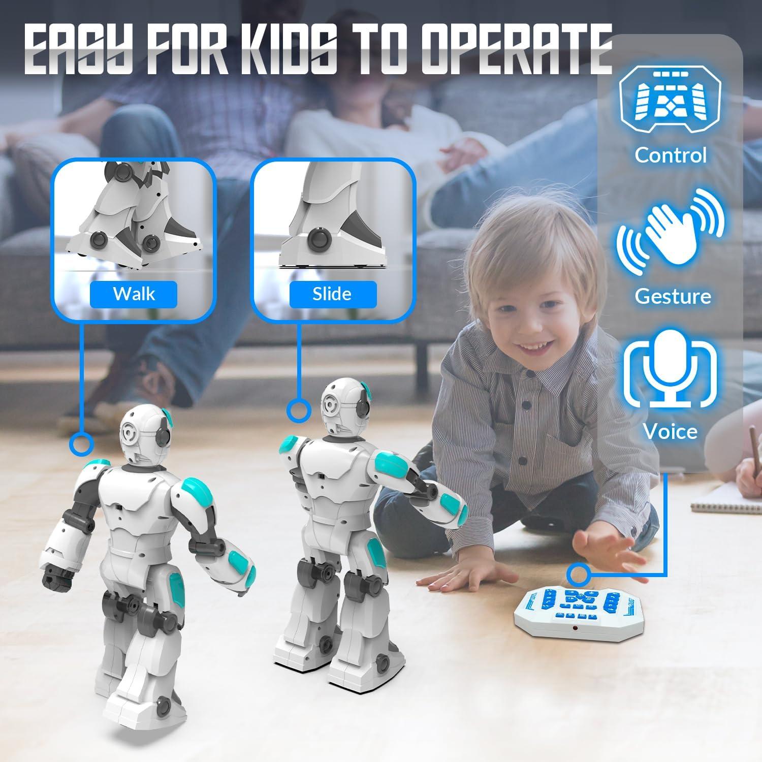 Robot Programable STEMTRON Blanco con Control por Voz y LED