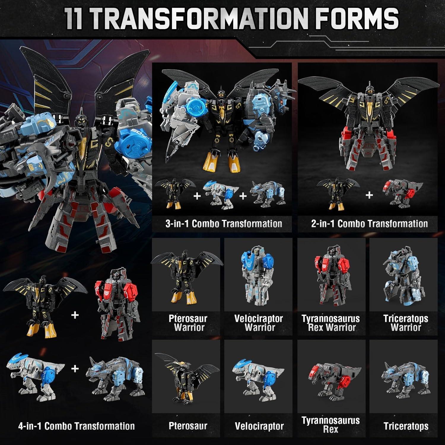 Juguete Dinosaurio Robot Transformable JONEG 11 en 1 - 218g