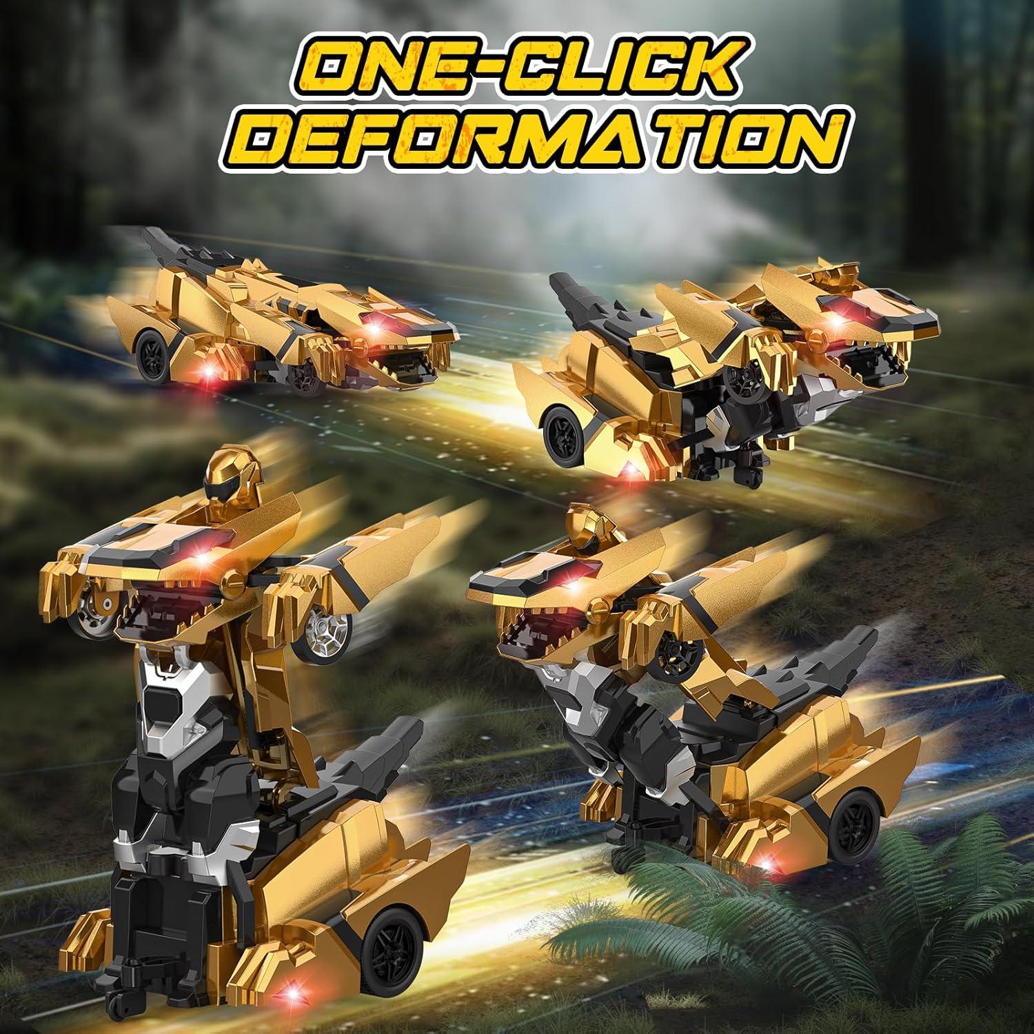 Coche RC Transformable Dinosaurio Kroyedfuw 25.4cm Amarillo