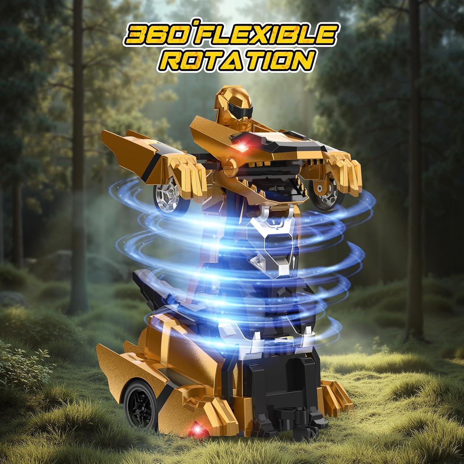 Coche RC Transformable Dinosaurio Kroyedfuw 25.4cm Amarillo