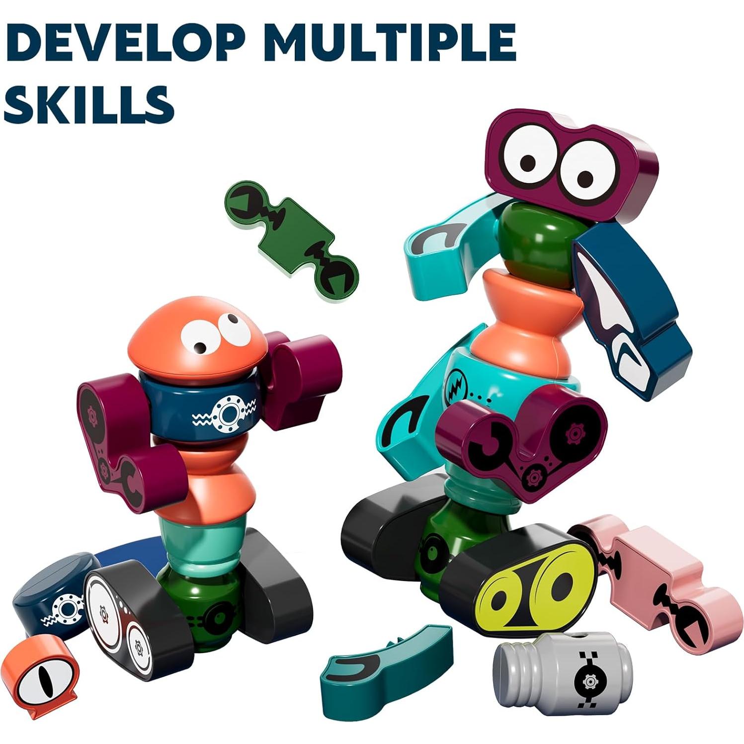Juguete Robot Magnético TEMI para Niños 3 a 7 Años - 5 Robots de Planeta