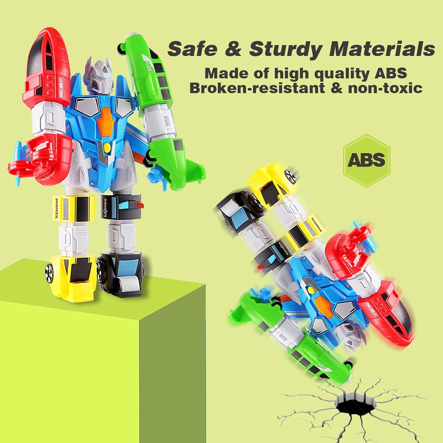 Juego de Vehículos Magnéticos QUERCITRON 5 en 1 Robot 3-7 Años