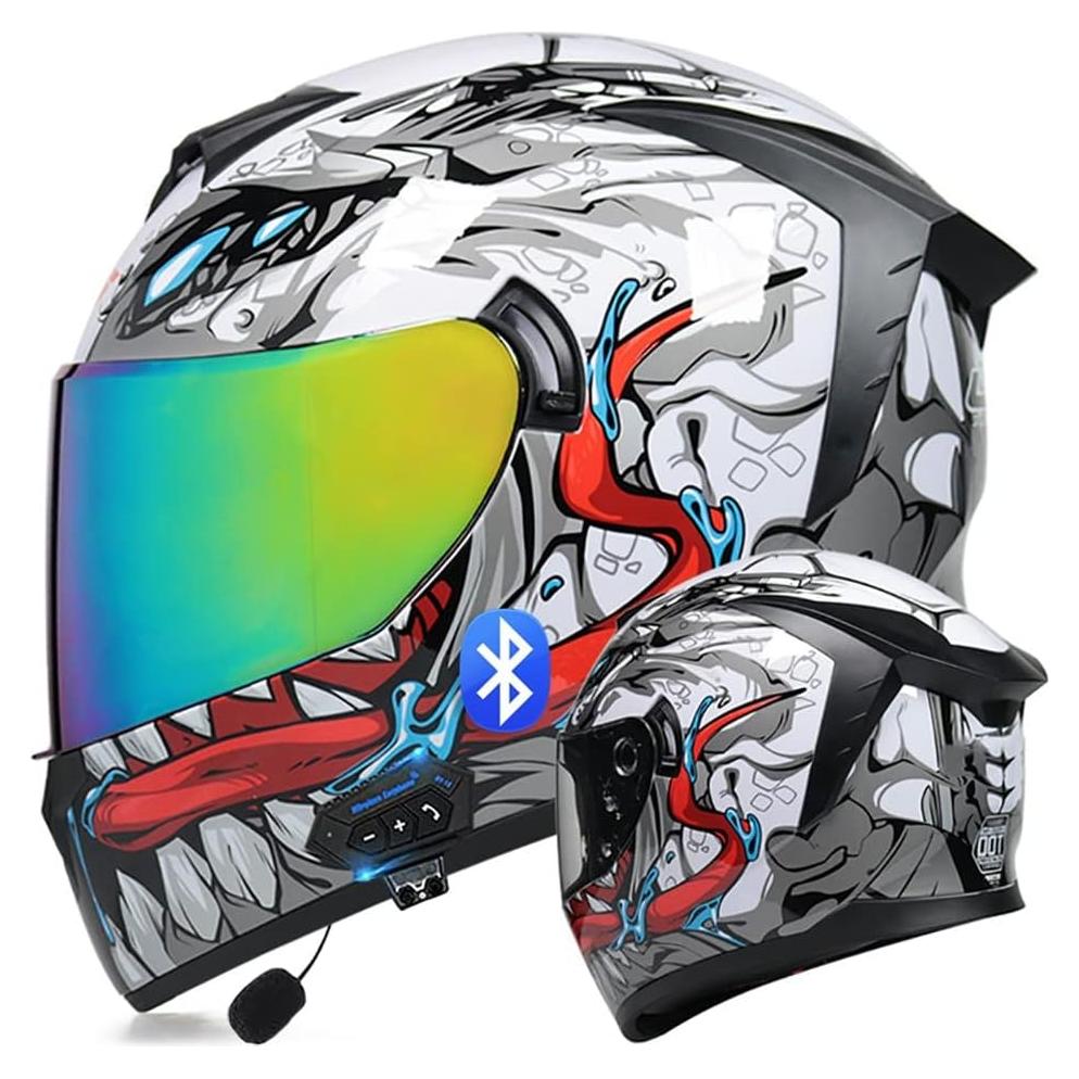 Casco Abatible Bluetooth BDTOT XL 61-62cm Aprobado DOT