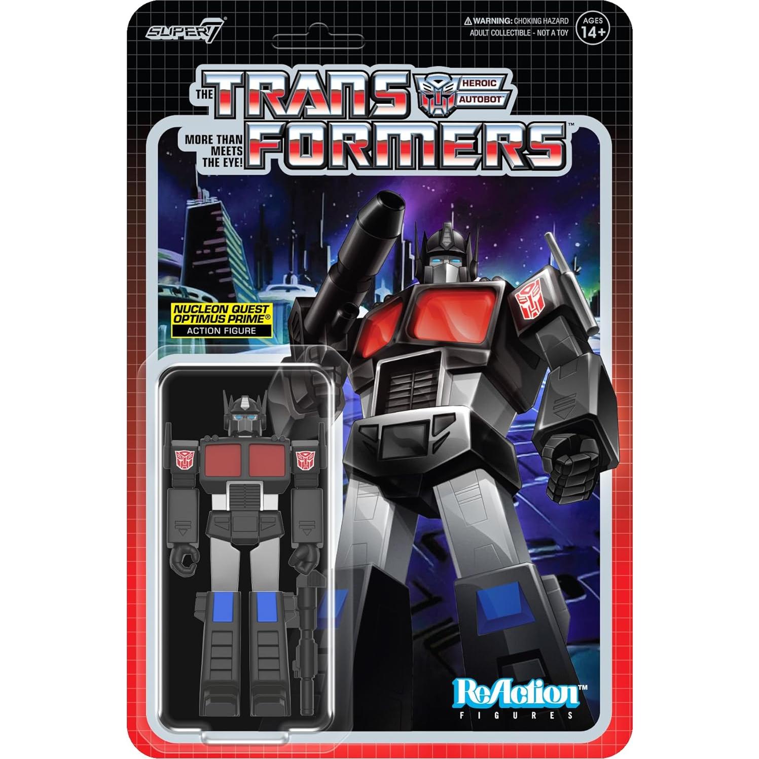 Figura de Acción Transformers Super7 Optimus Prime 3.75" Nucleon Quest