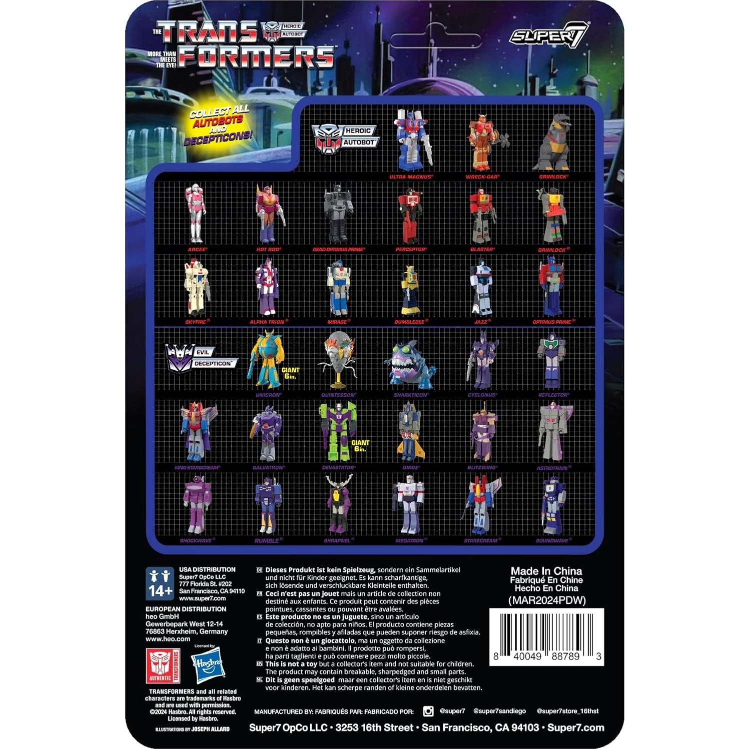 Figura de Acción Transformers Super7 Optimus Prime 3.75" Nucleon Quest