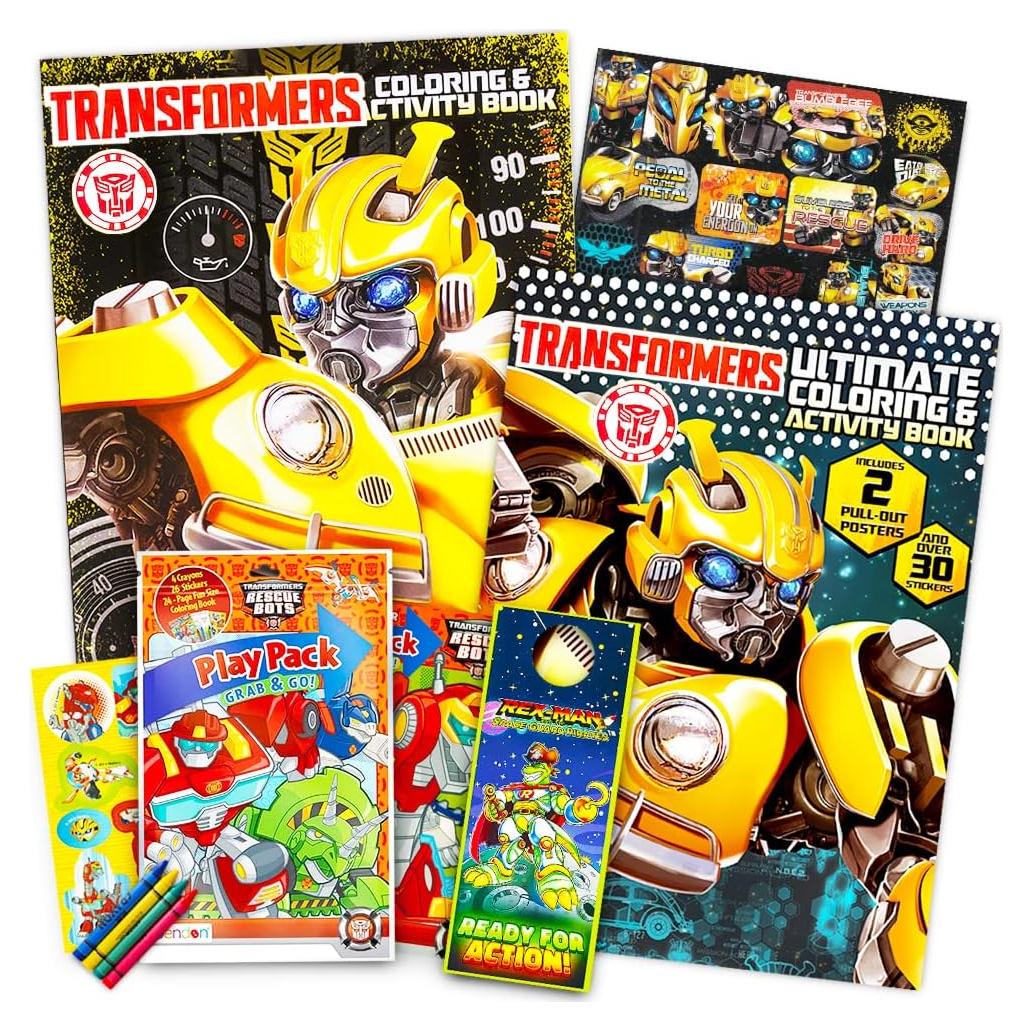 Conjunto de libros para colorear Transformers Rescue Bots