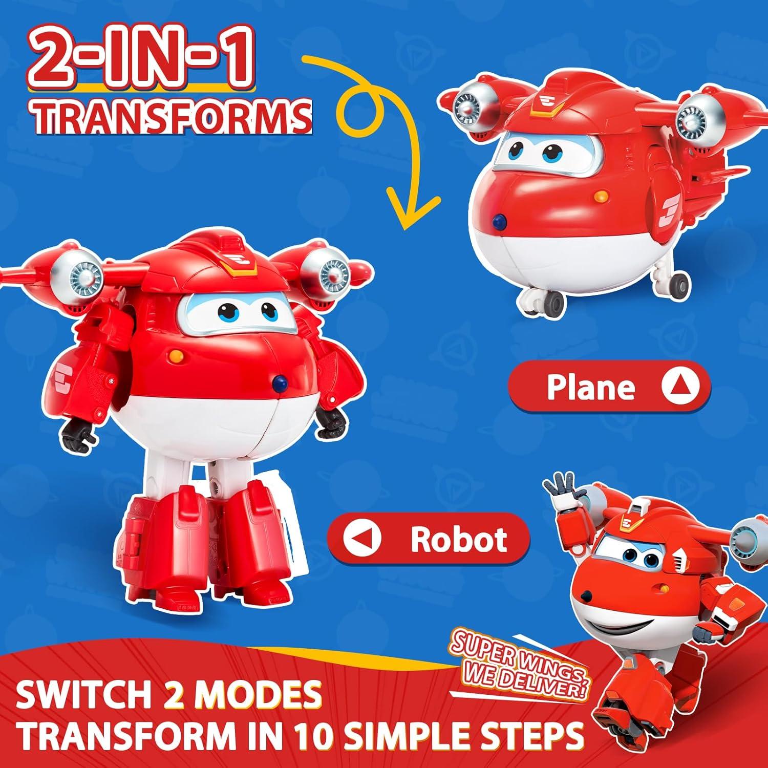 Figura de Acción Transformable Super Wings Jett 5" - Juguete Educativo