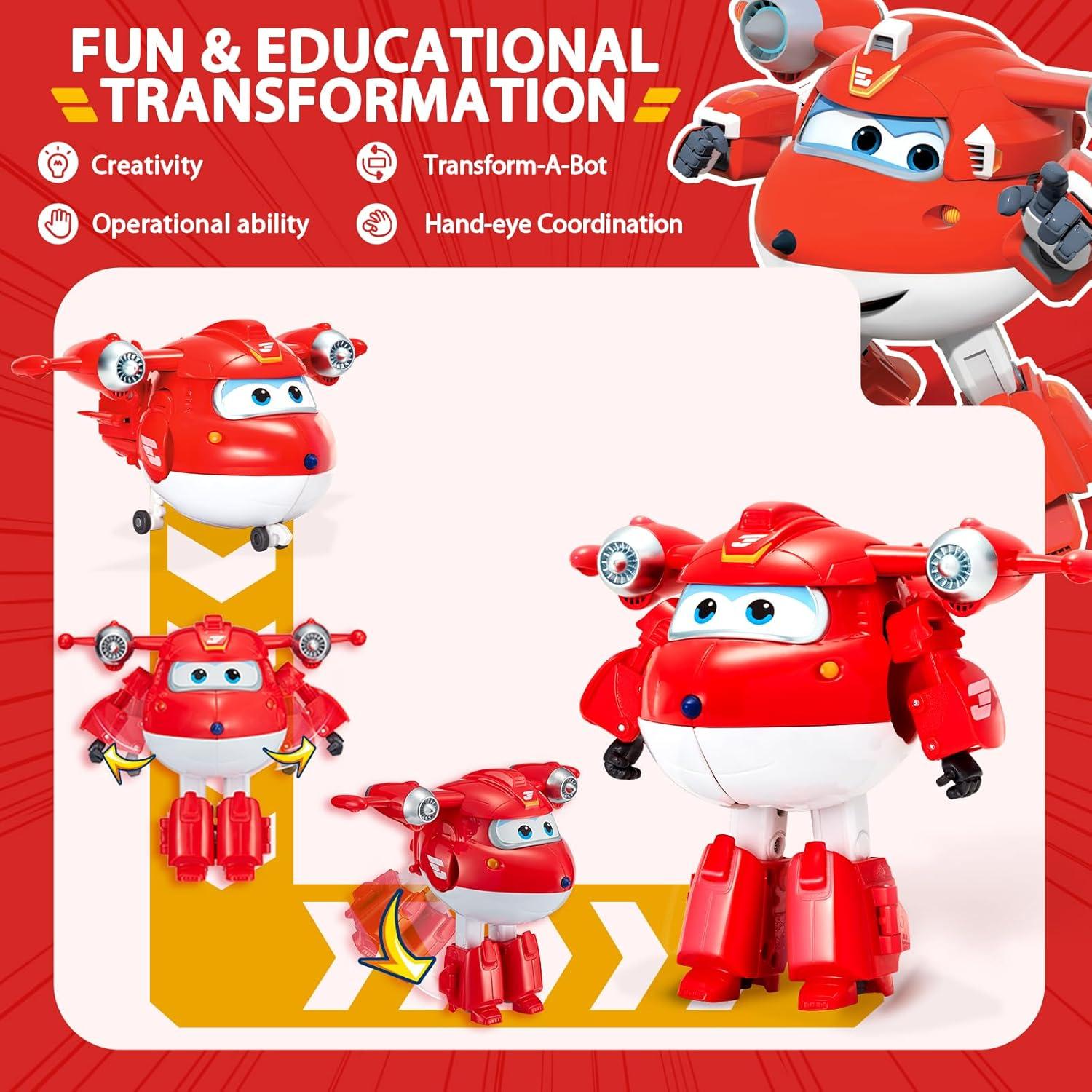 Figura de Acción Transformable Super Wings Jett 5" - Juguete Educativo