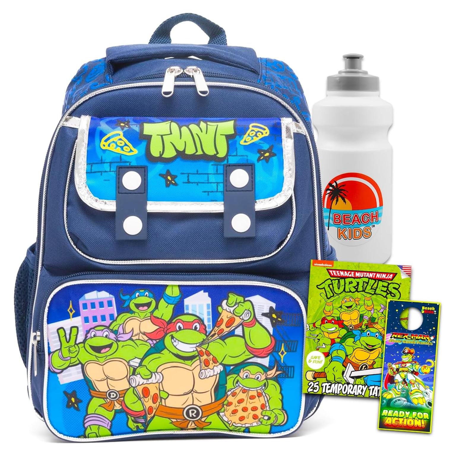Mochila Mini Tortugas Ninja TMNT para Niños + Botella de Agua