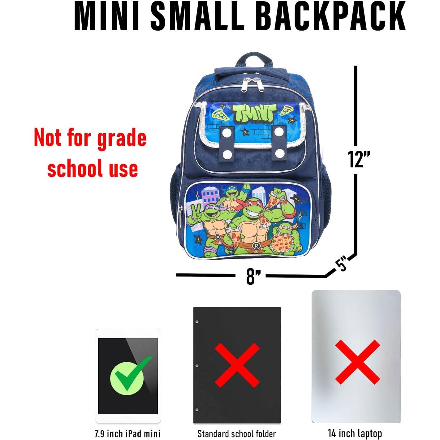 Mochila Mini Tortugas Ninja TMNT para Niños + Botella de Agua