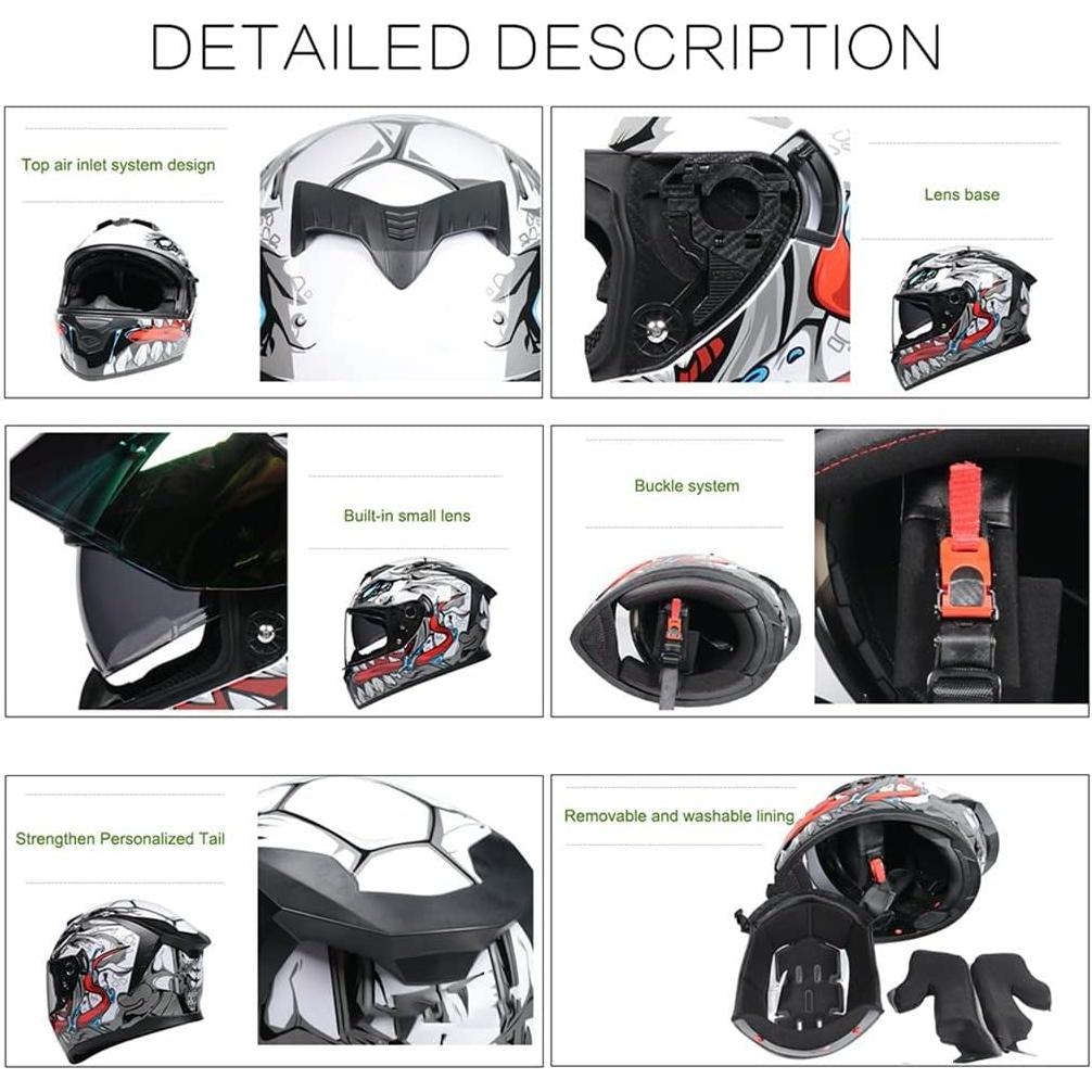 Casco Abatible Bluetooth BDTOT Doble Lente 57-58cm