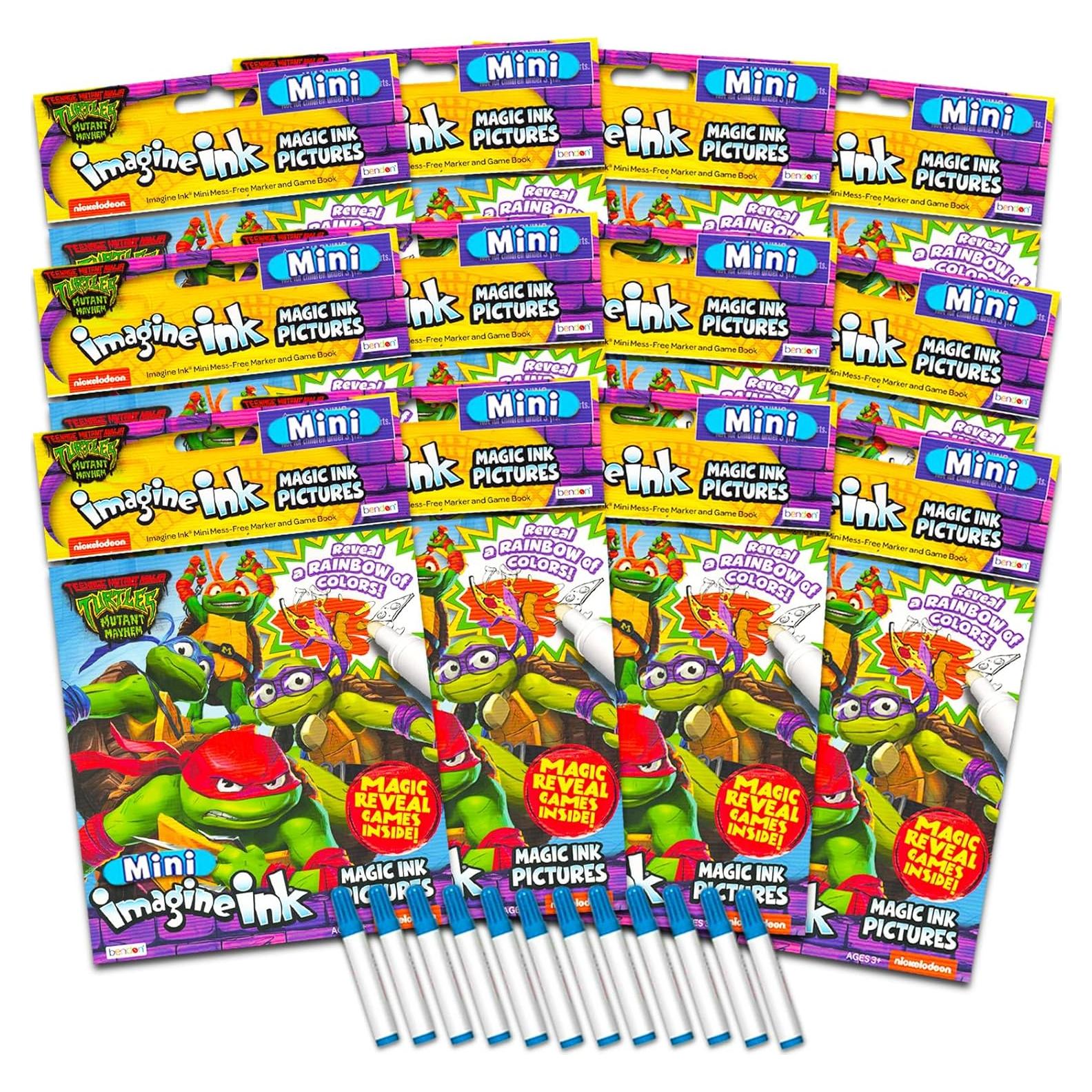 Conjunto de 12 Libros de Colorear TMNT Imagine Ink - Sin Desorden
