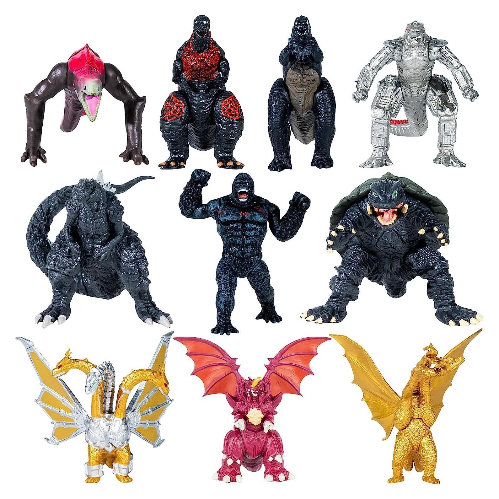 Conjunto 10 Figuras de Acción Dragón vs Kong - 5-8 cm